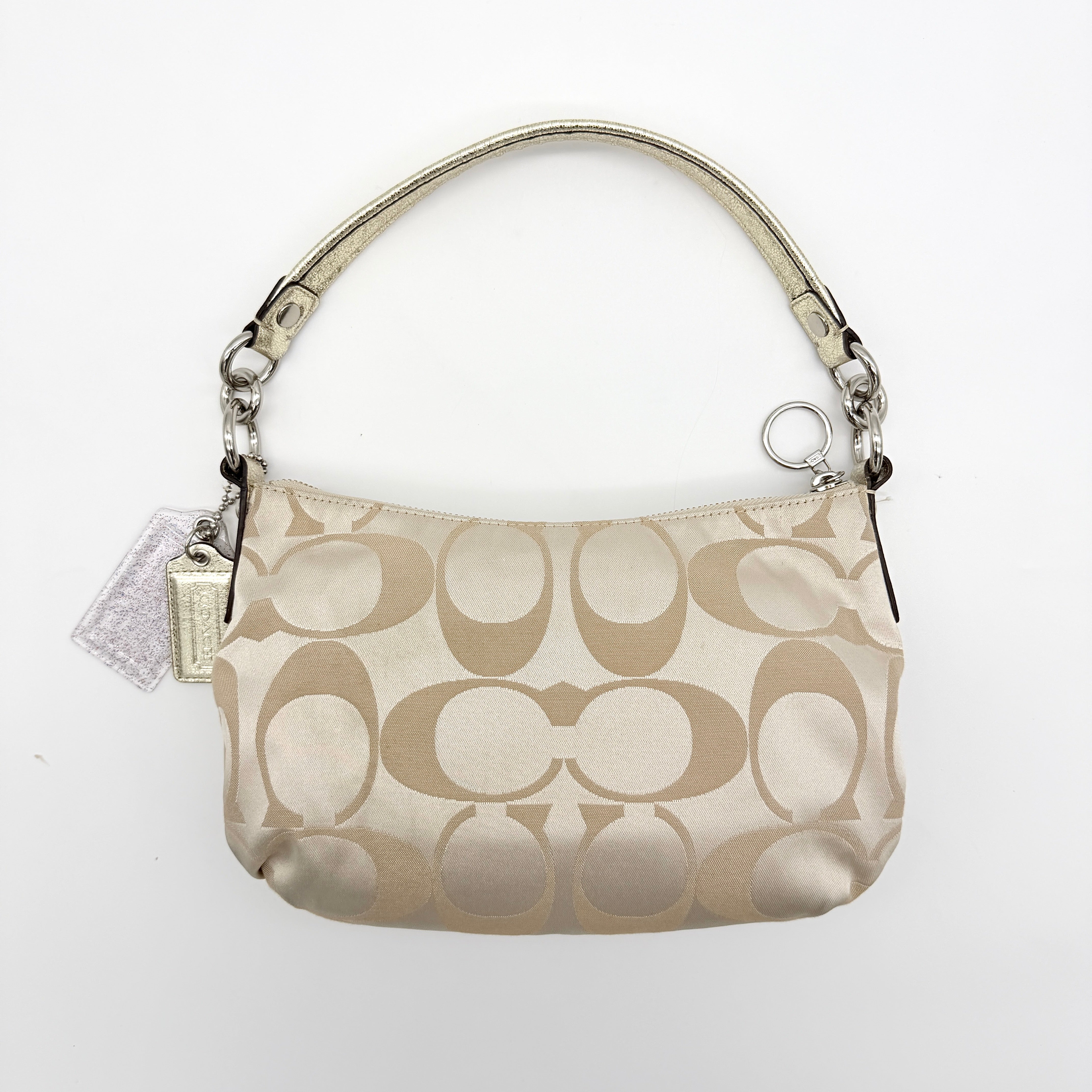 Coach 2Way Signature Poppy Shoulder Bag Cream/Gold
