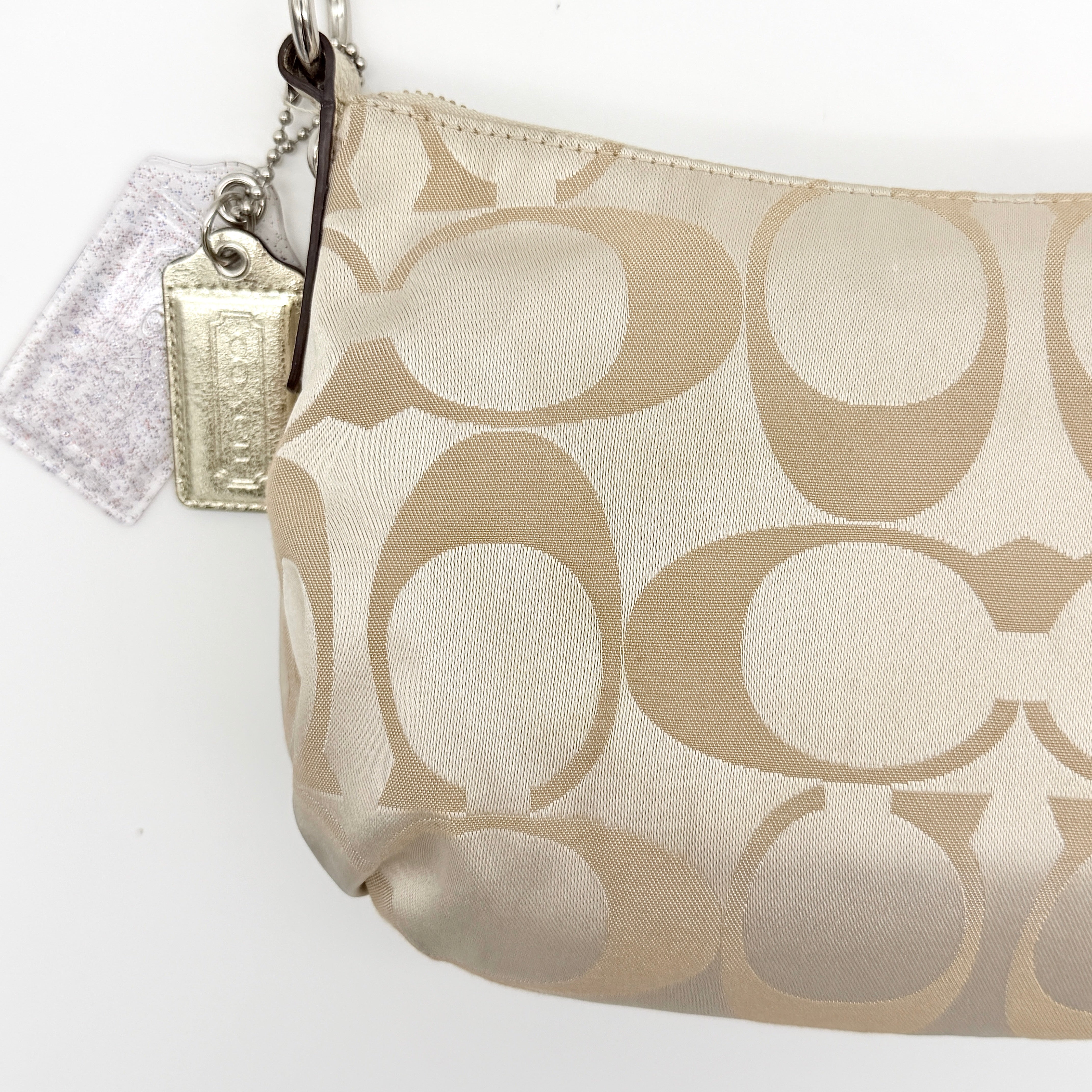 Coach 2Way Signature Poppy Shoulder Bag Cream/Gold