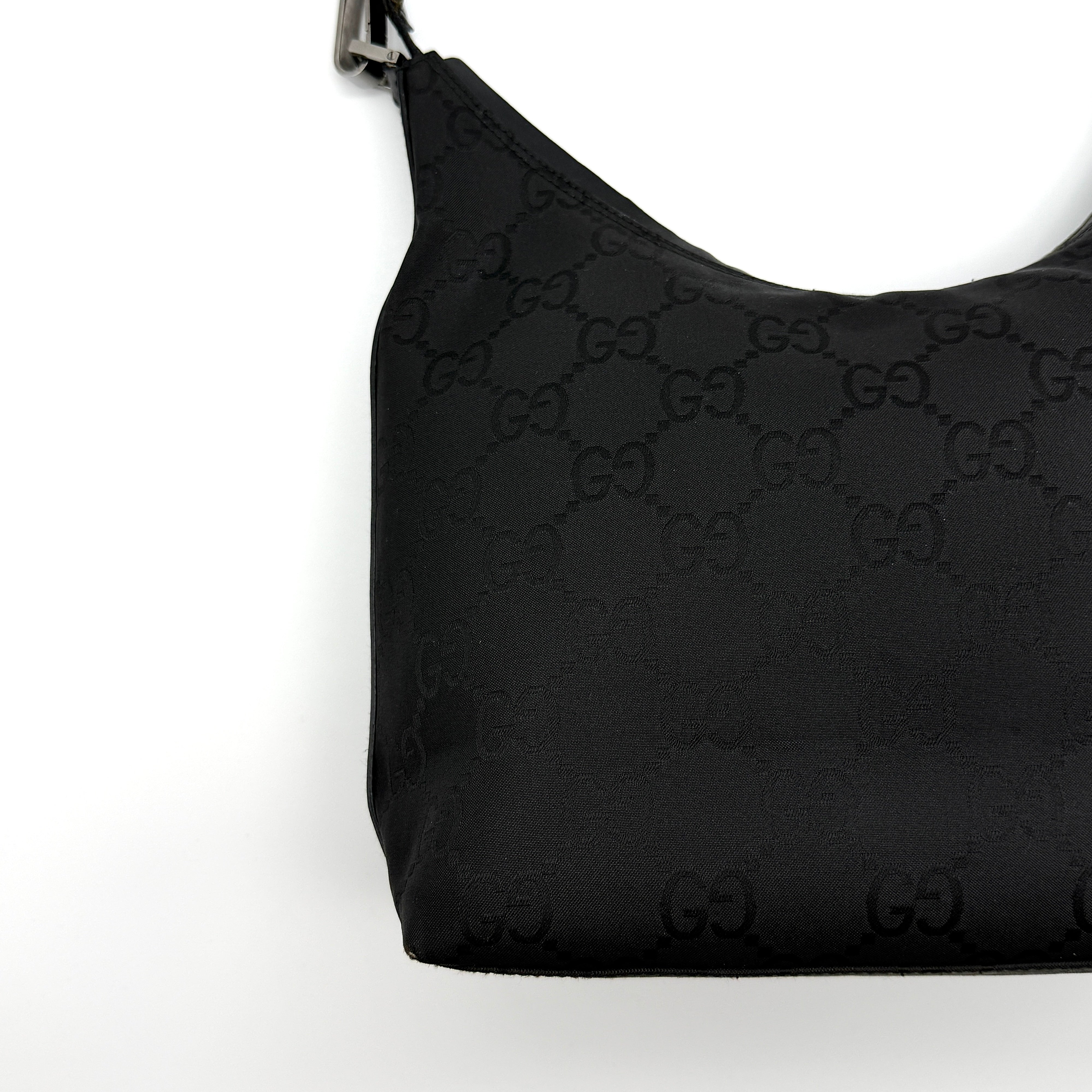 Gucci GG Monogram Nylon Shoulder Bag Black