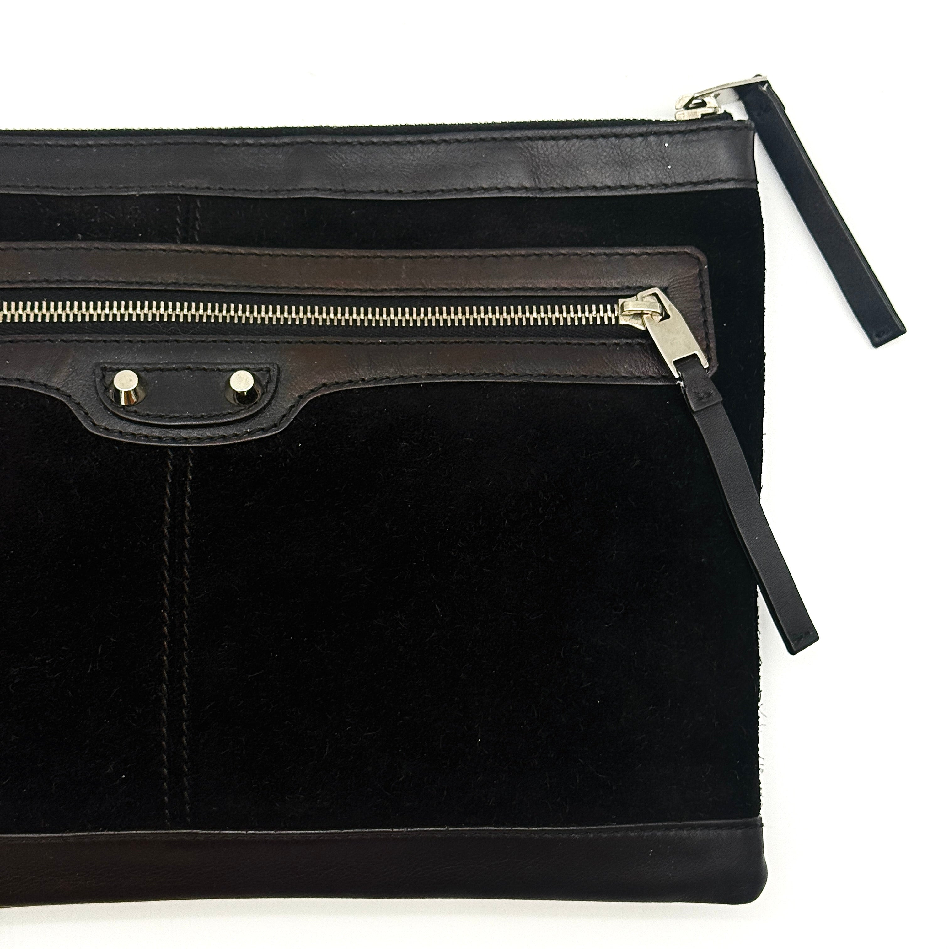 Balenciaga City Clip Clutch Bag Black