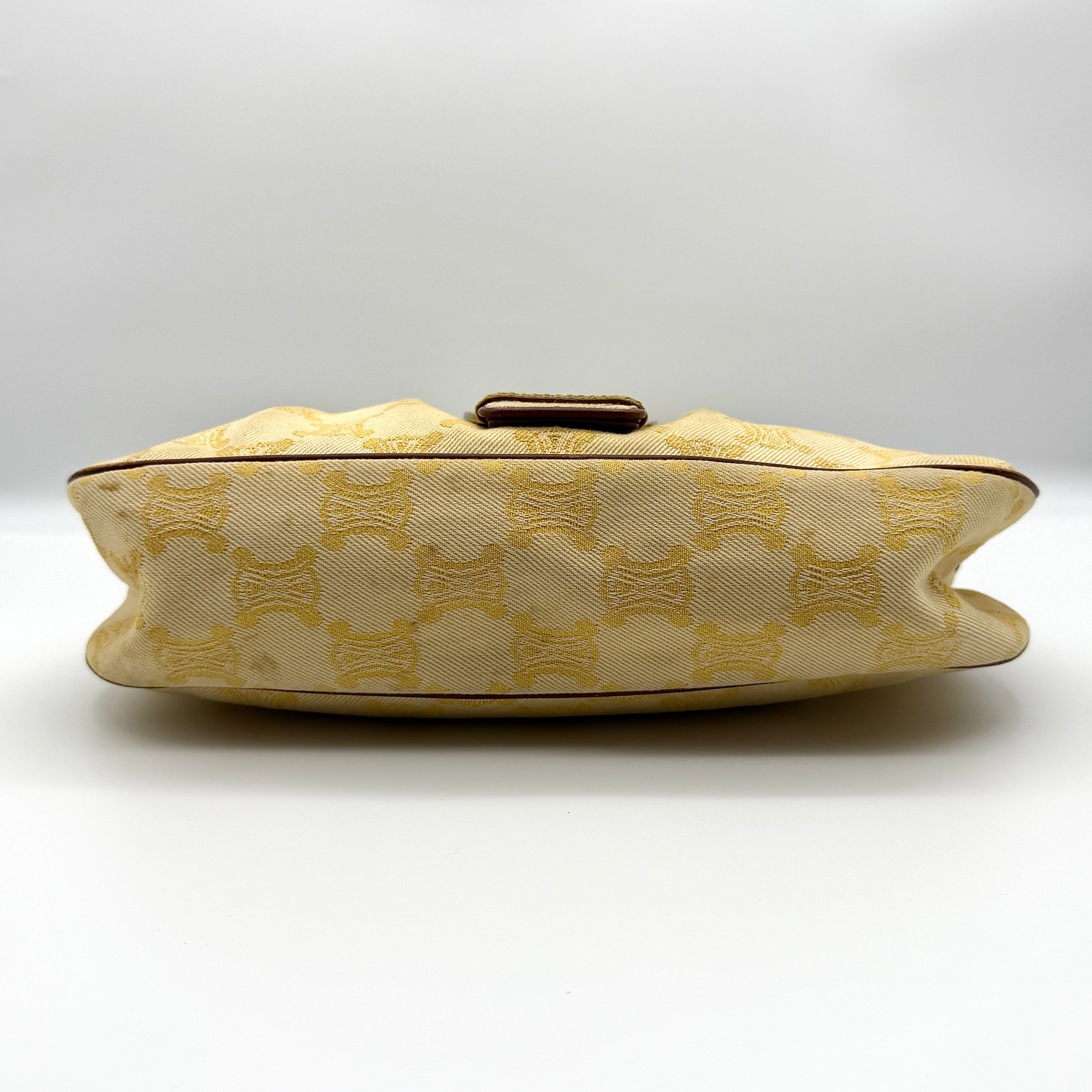 Celine Triomphe Macadam One Shoulder Bag Beige/Brown