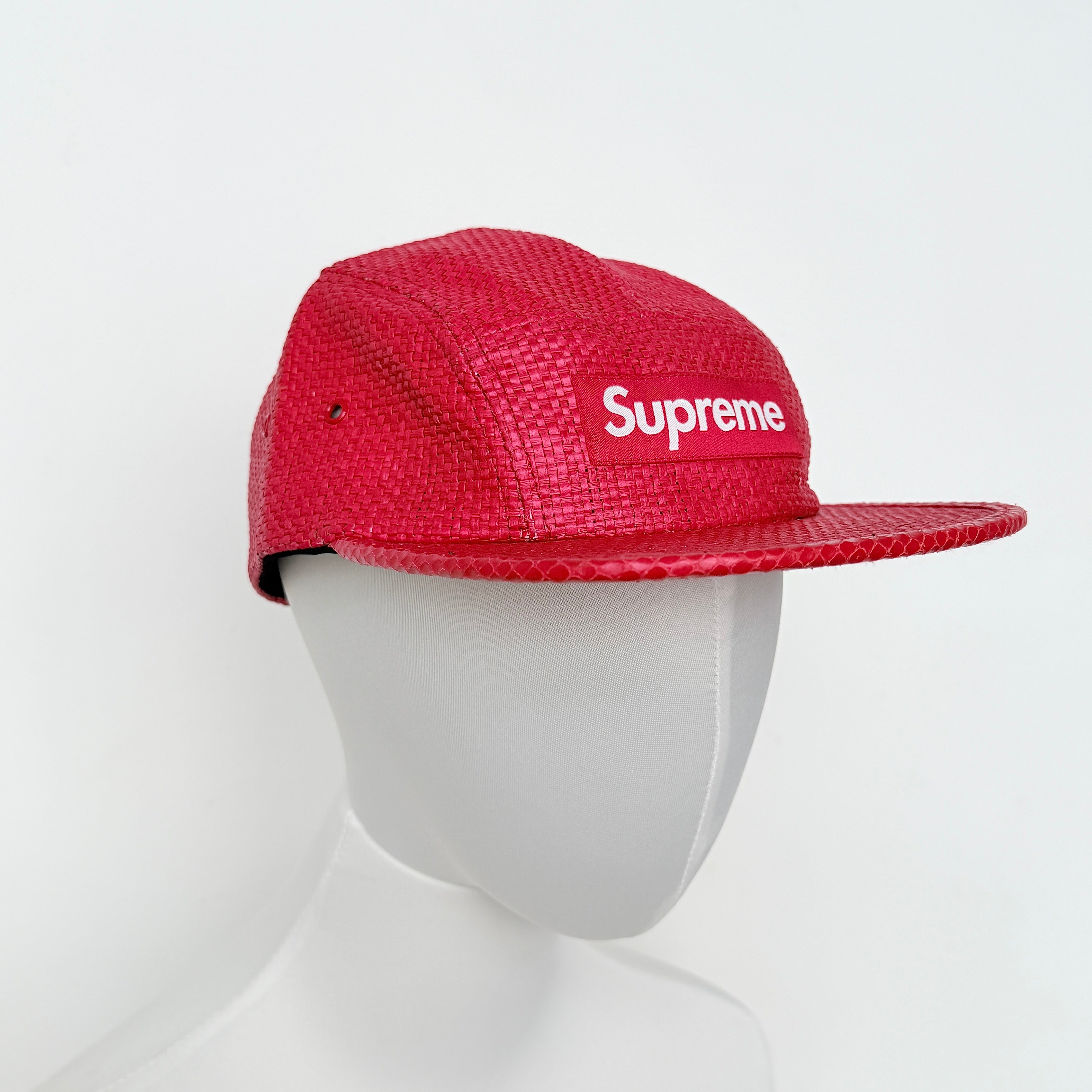 Supreme Raffia Camp Cap Red