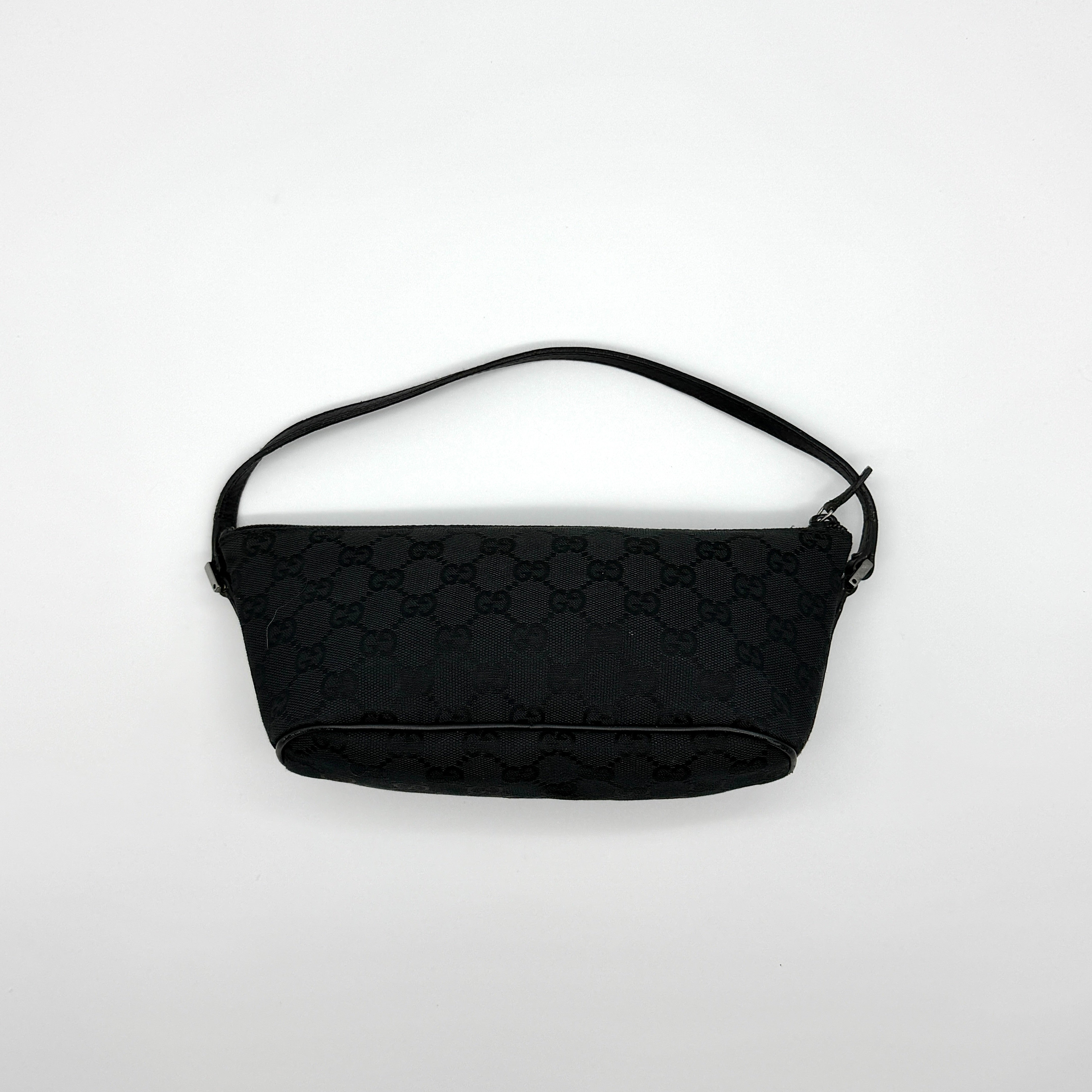 Gucci GG Monogram Pochette Boat Shoulder Bag Black