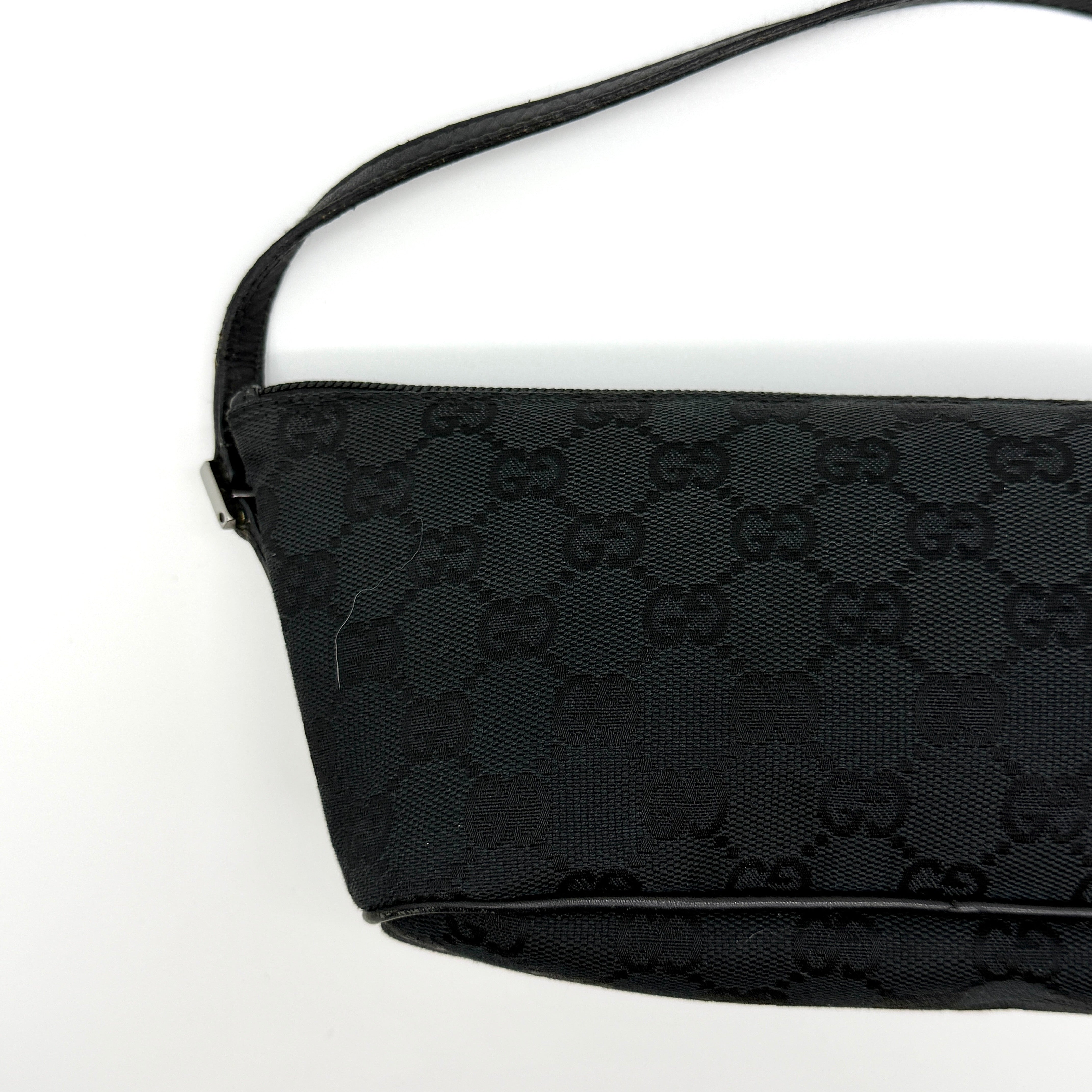 Gucci GG Monogram Pochette Boat Shoulder Bag Black