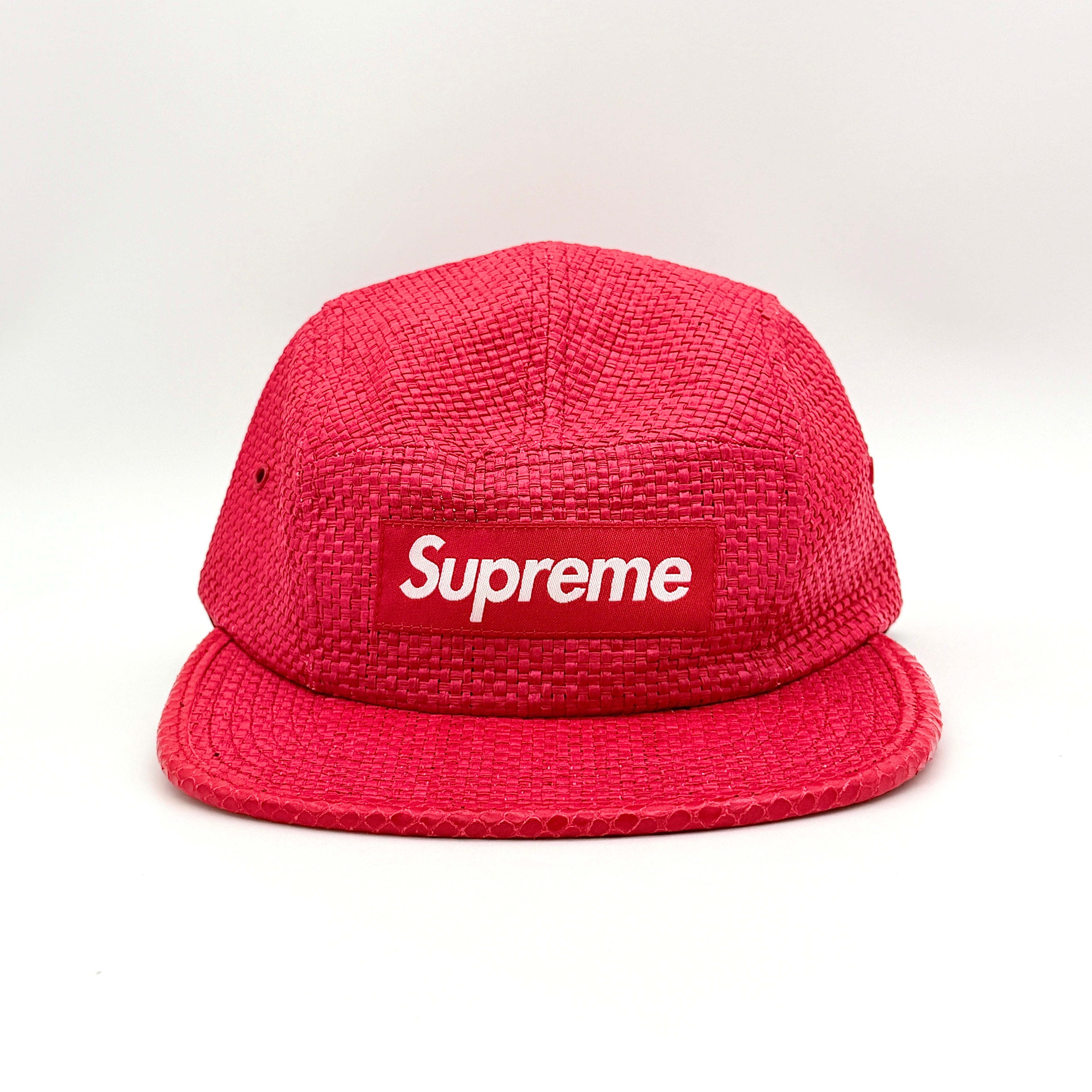 Supreme Raffia Camp Cap Red