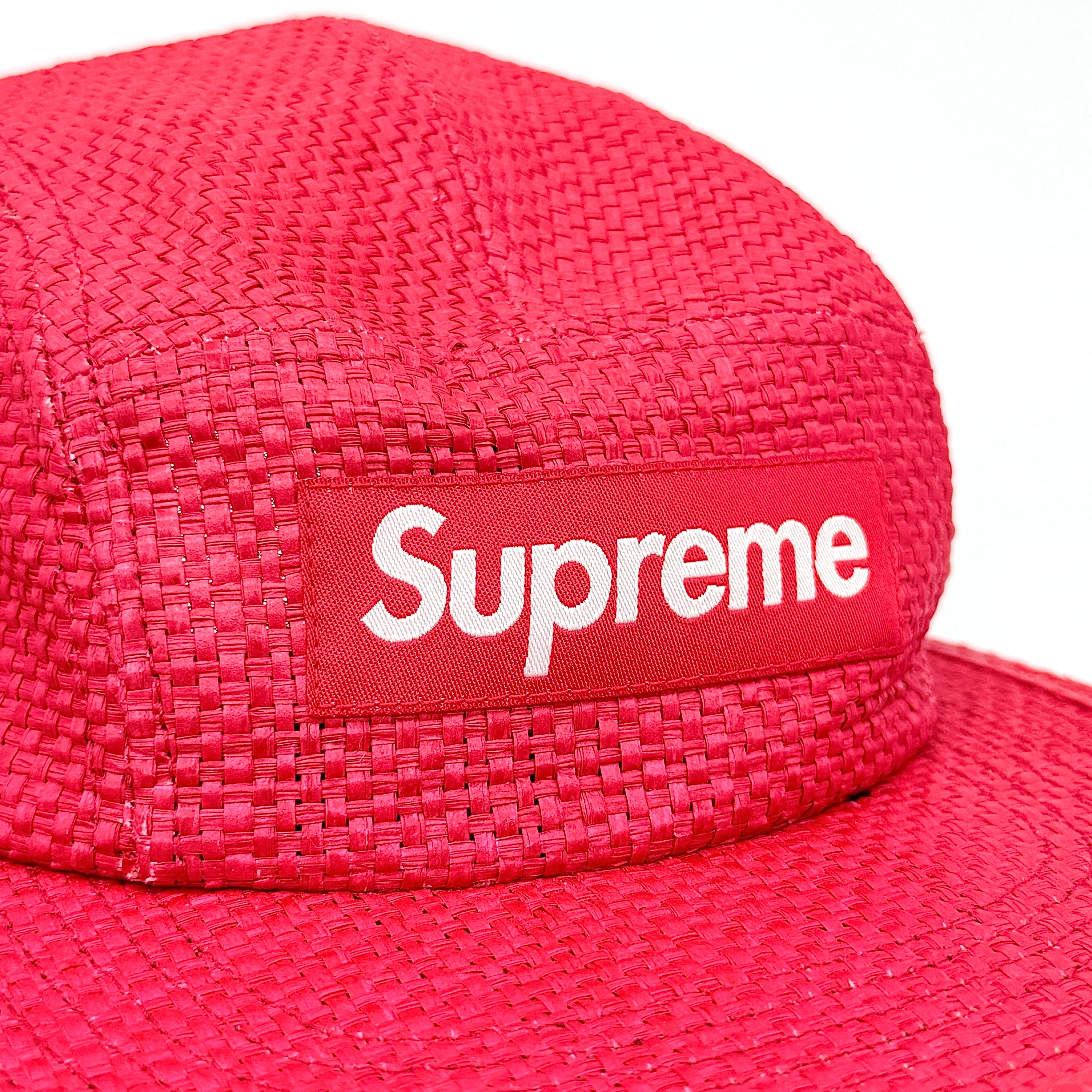 Supreme Raffia Camp Cap Red