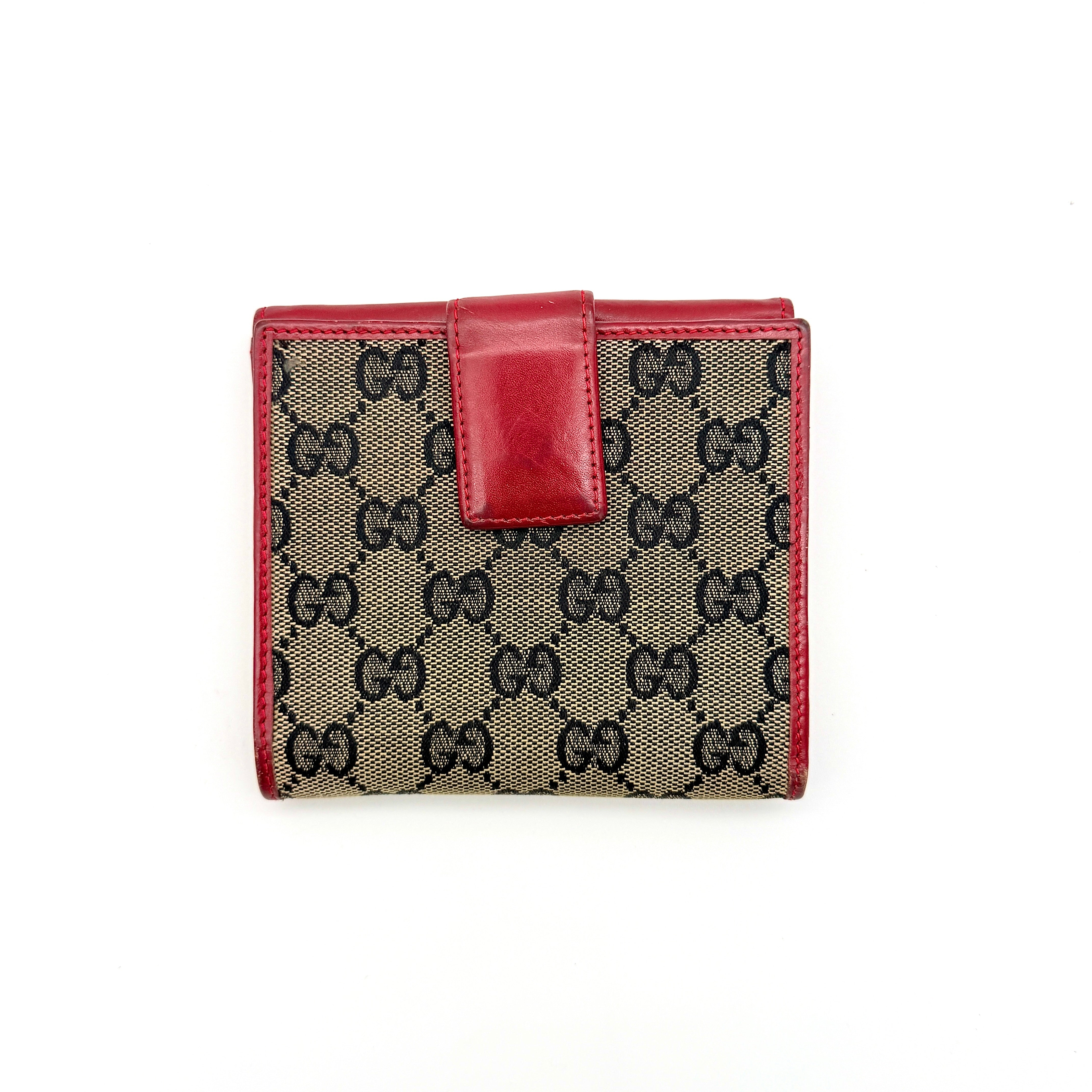 Gucci GG Monogram Compact Wallet Red/Beige