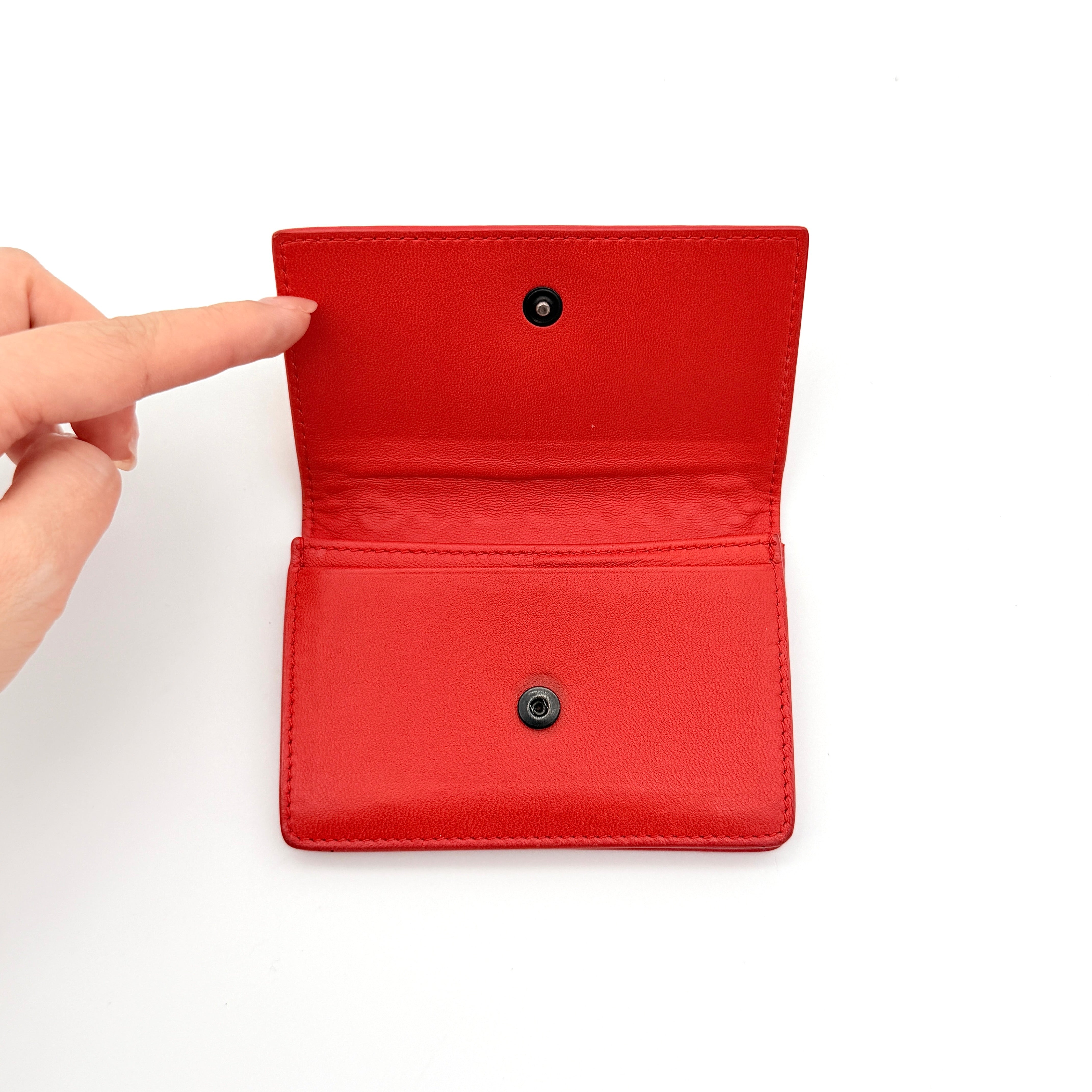Bottega Veneta Intrecciato Python Card Case Red