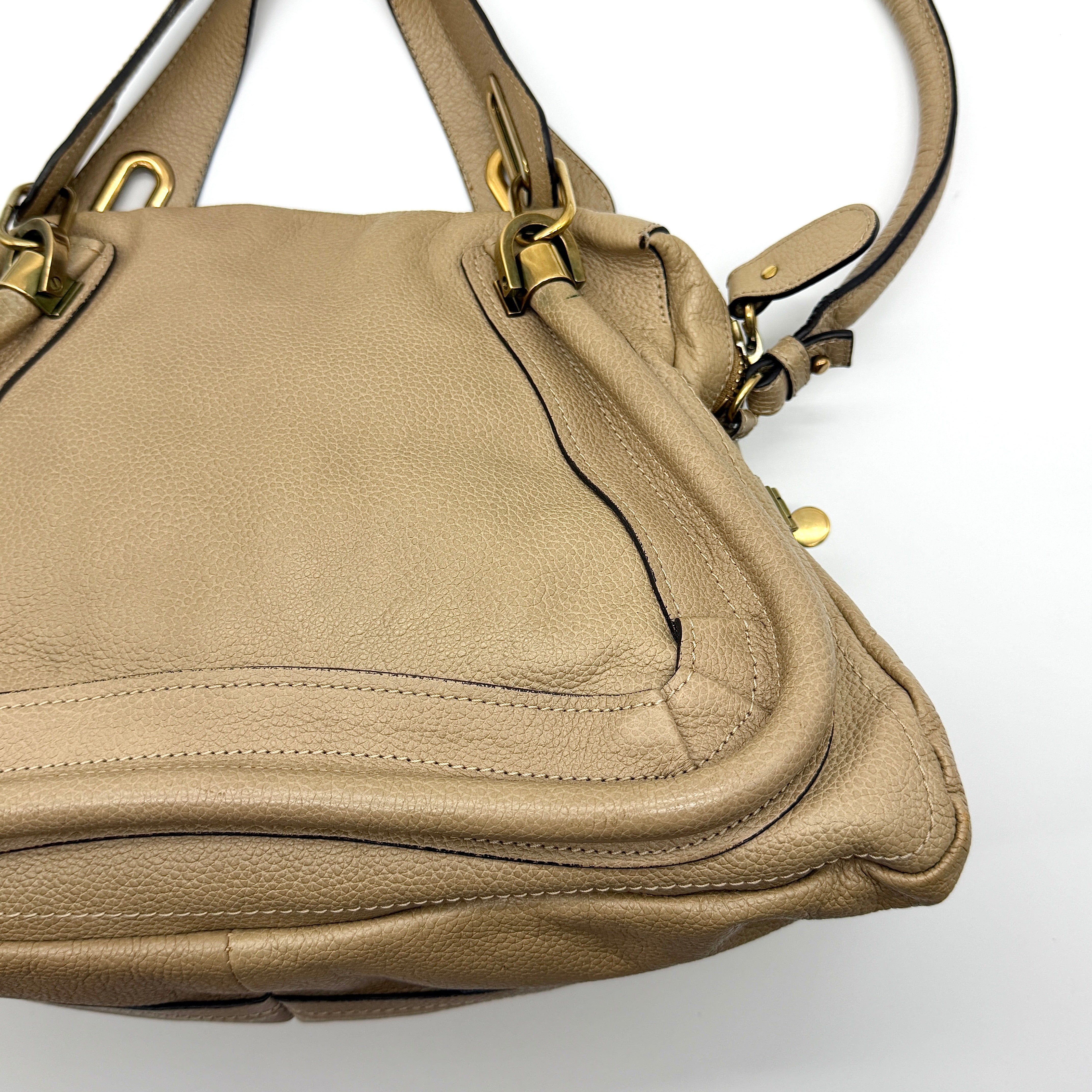 Chloe 2Way Paraty Shoulder Bag Beige