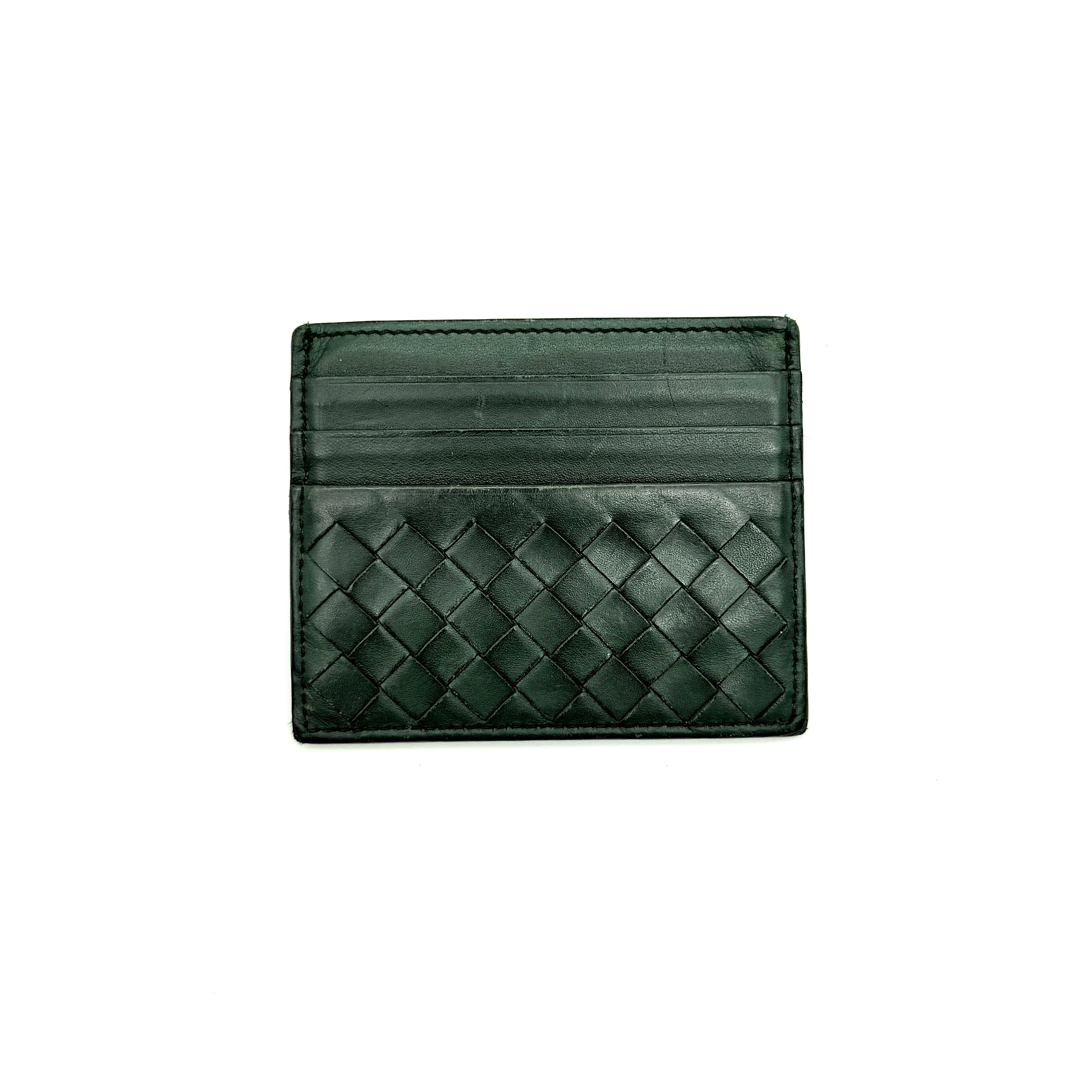 Bottega Veneta Intrecciato Card Holder Green