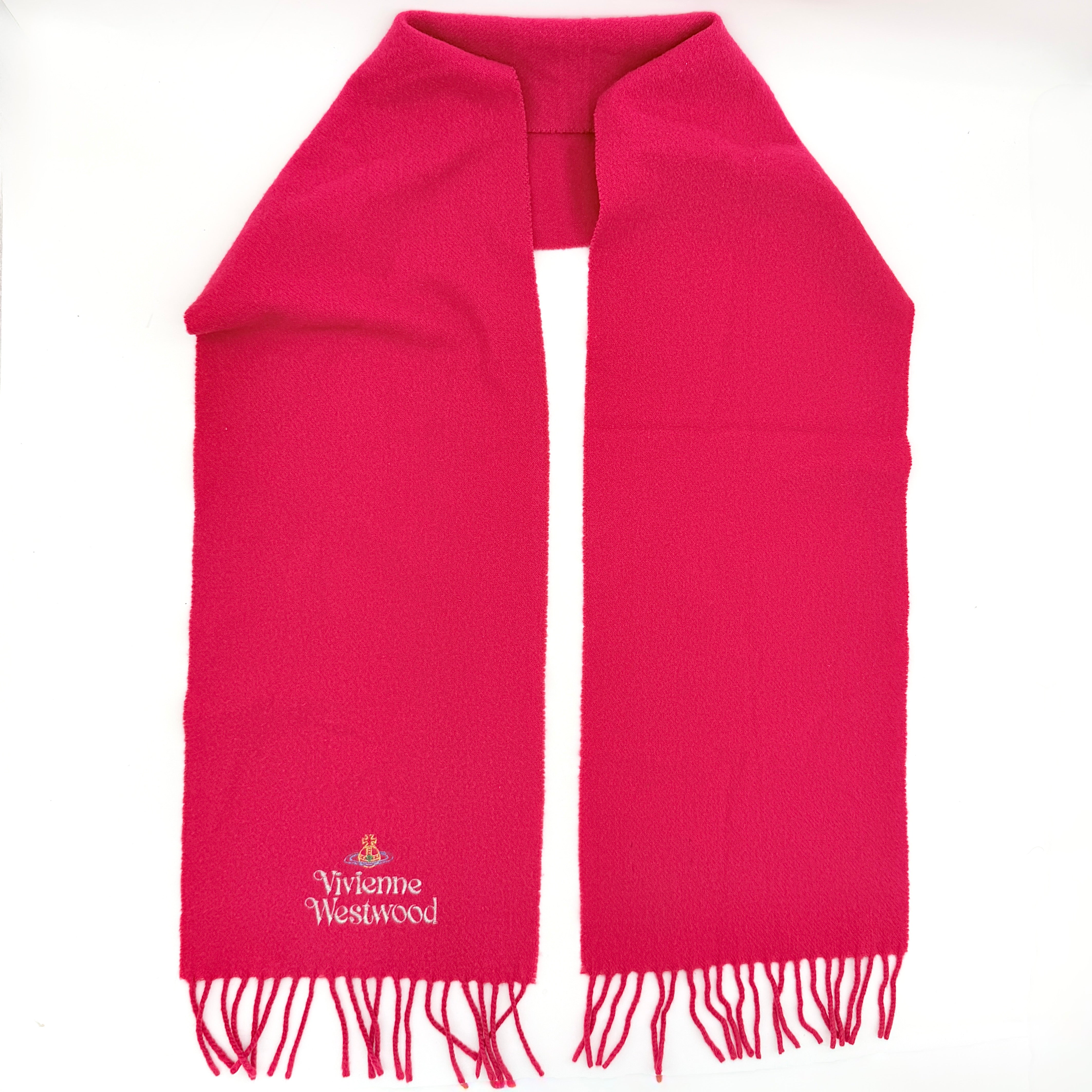 Vivienne Westwood Signature Orb Wool Scarf Pink