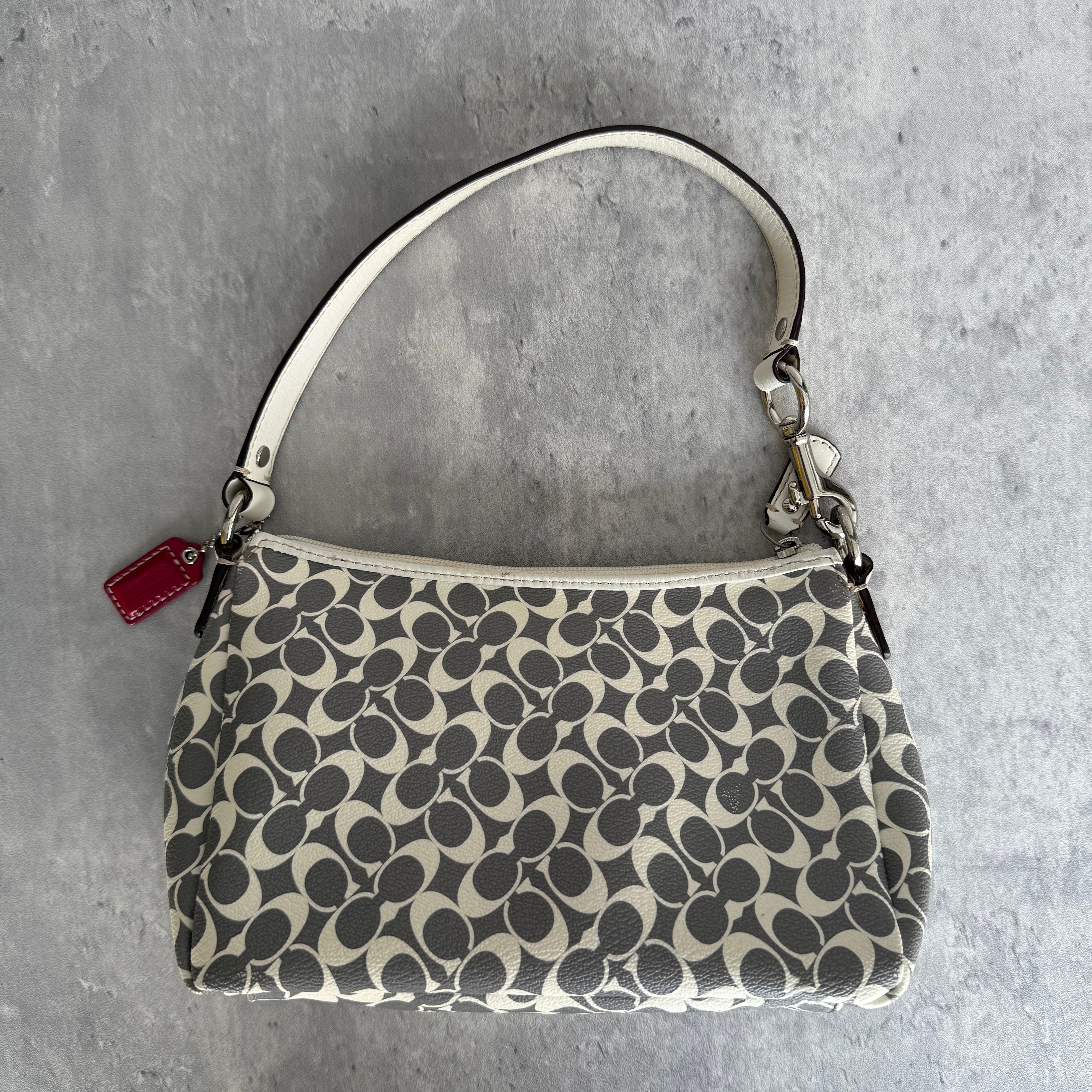 Coach Signature Chelsea Stripe Shoulder Bag Grey/Pink