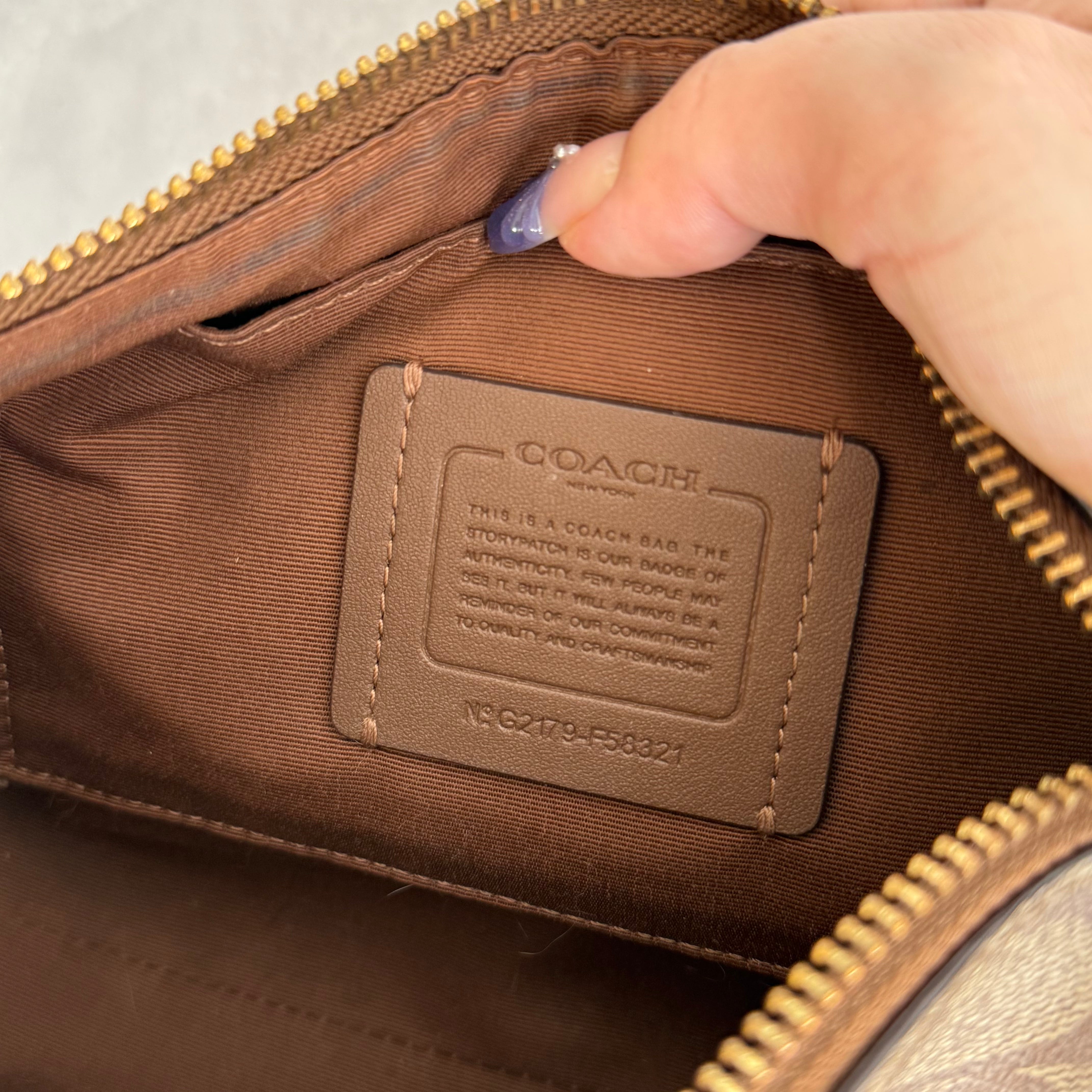 Coach Signature Shoulder Bag Beige