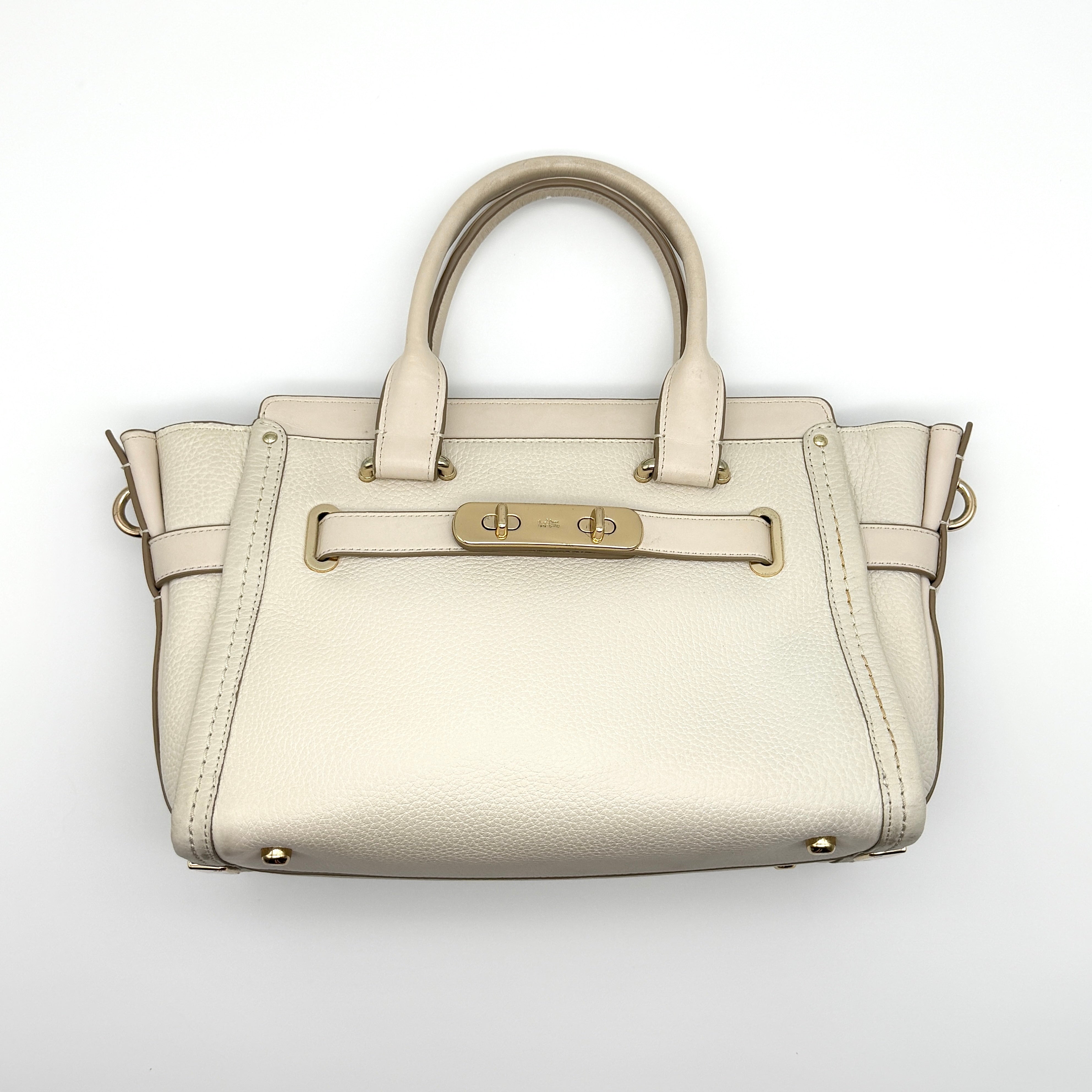 Coach 2Way Swagger Carryall Handbag White