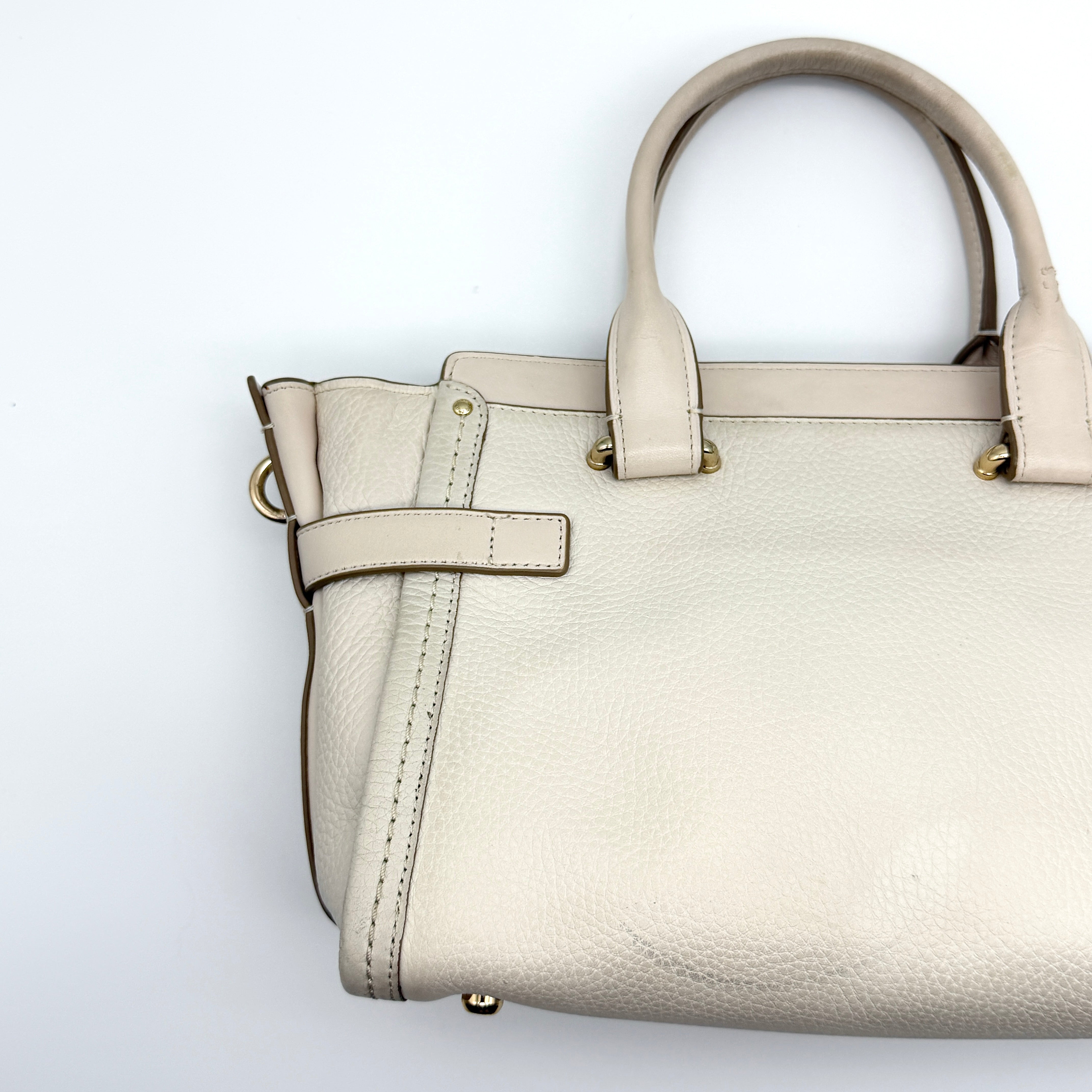 Coach 2Way Swagger Carryall Handbag White