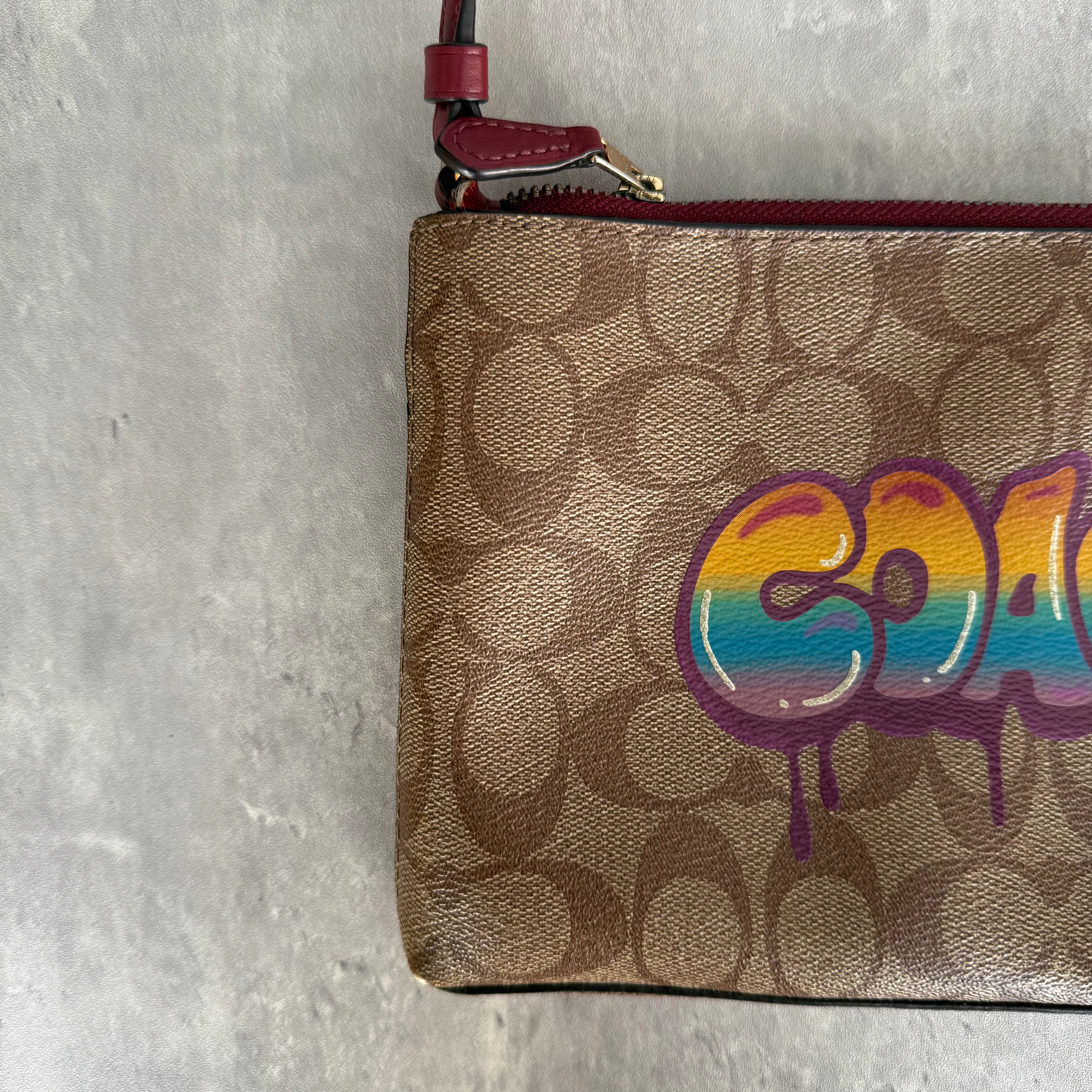 Coach Signature Canvas Graffiti Shoulder Bag