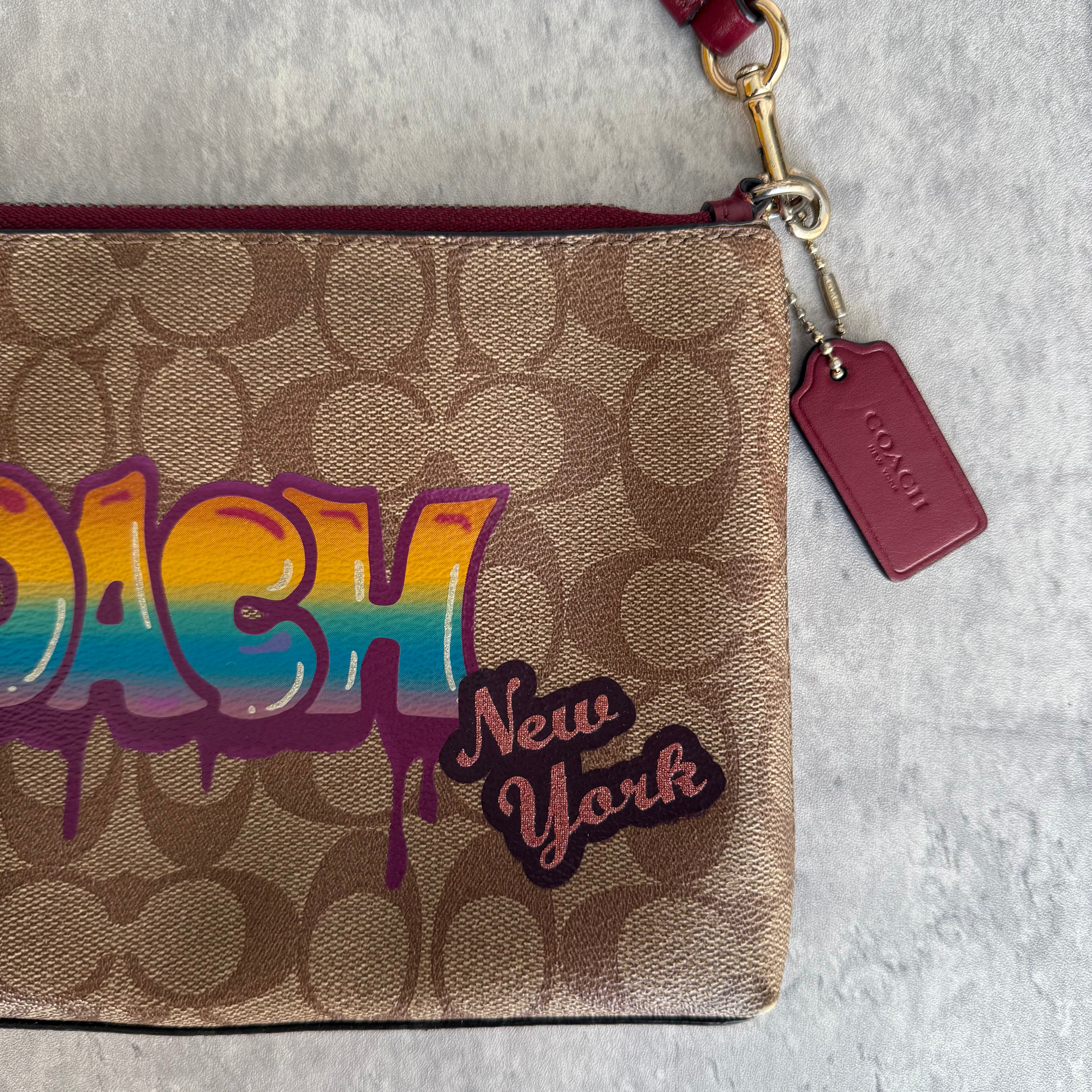 Coach Signature Canvas Graffiti Shoulder Bag