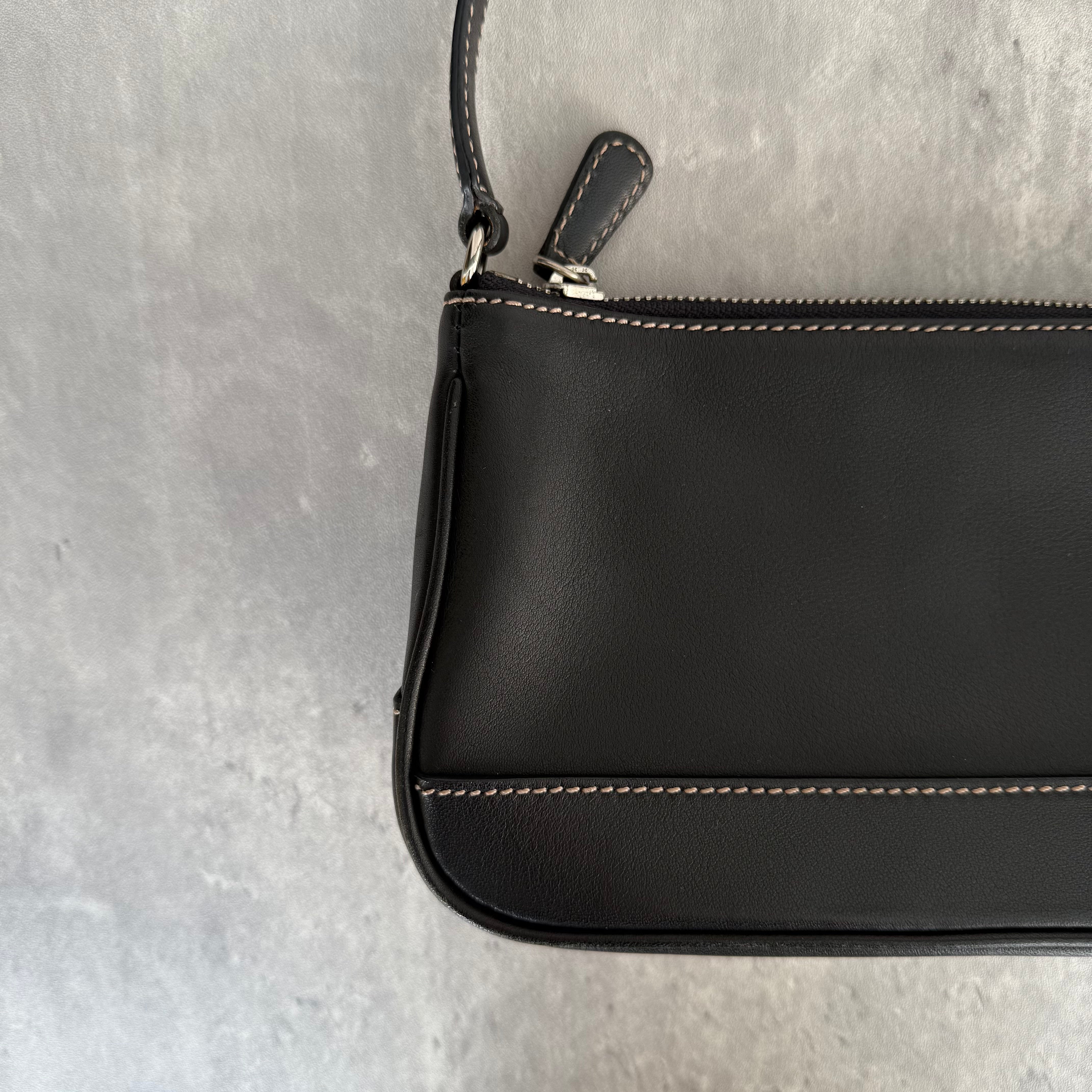 Coach Y2K Demi Leather Shoulder Bag Black