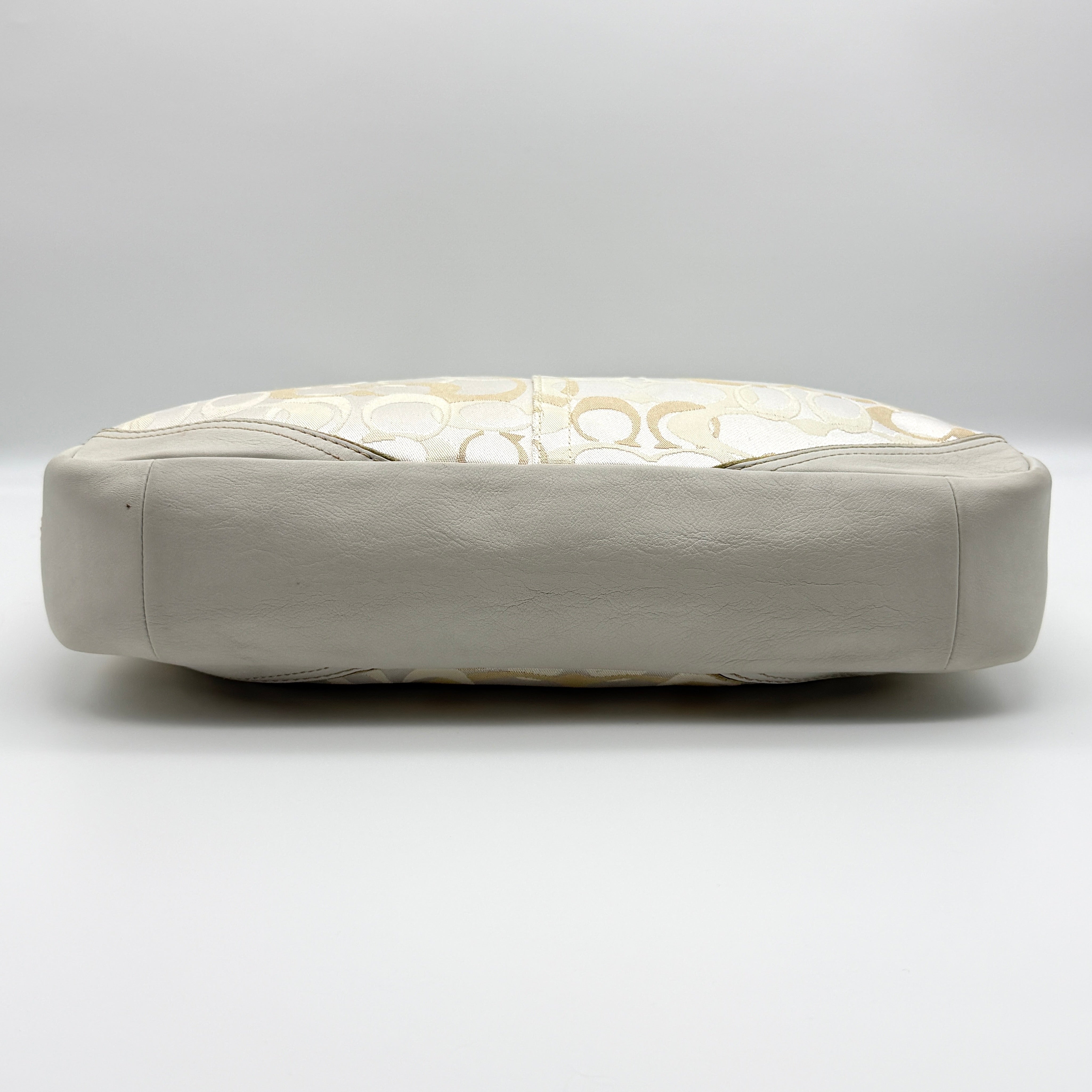 Coach Signature Canvas Tote Bag White/Beige (With Keychain)