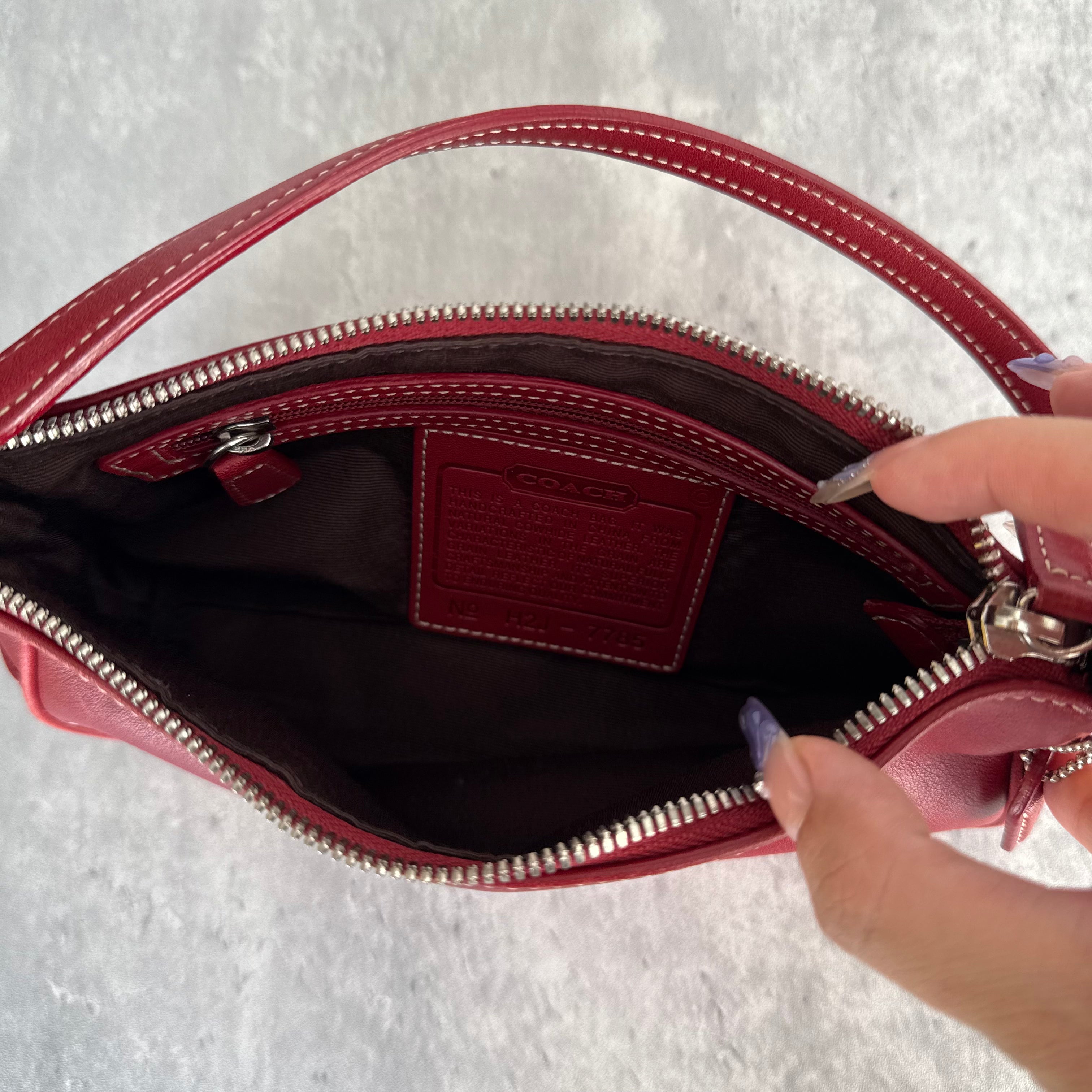 Coach Y2K Demi Leather Shoulder Bag Red