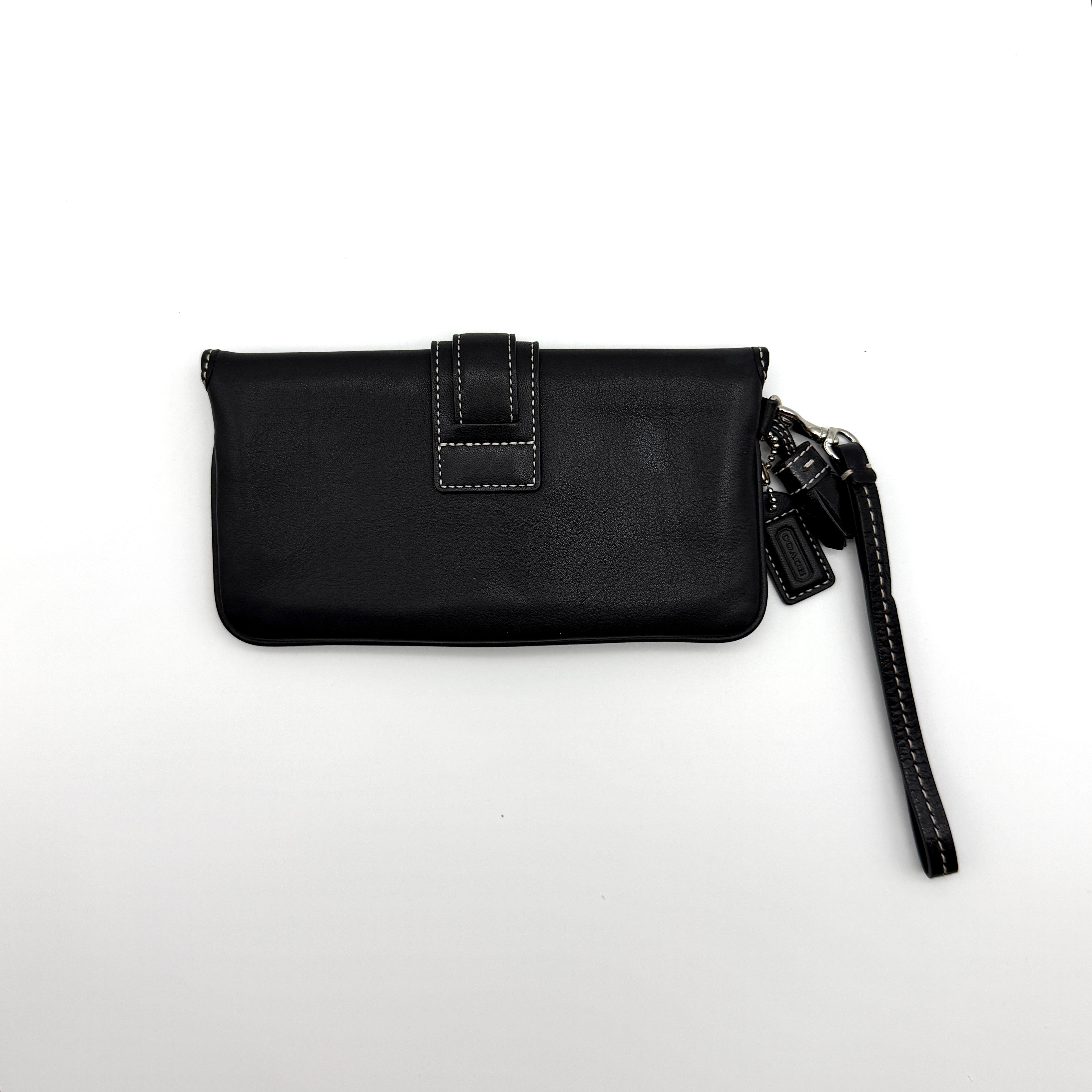 Coach Y2K Soho Buckle Flap Wristlet Black