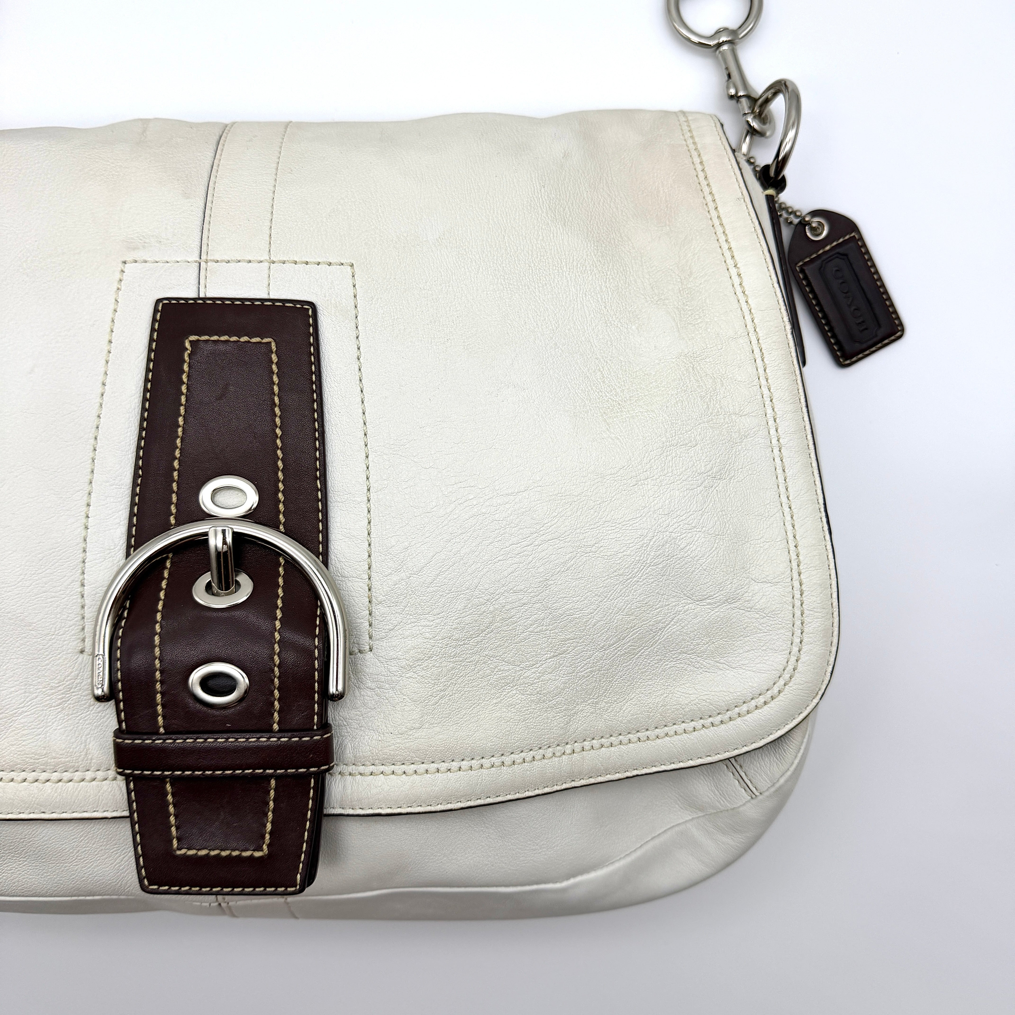 Coach Y2K Soho Shoulder Bag White/Brown