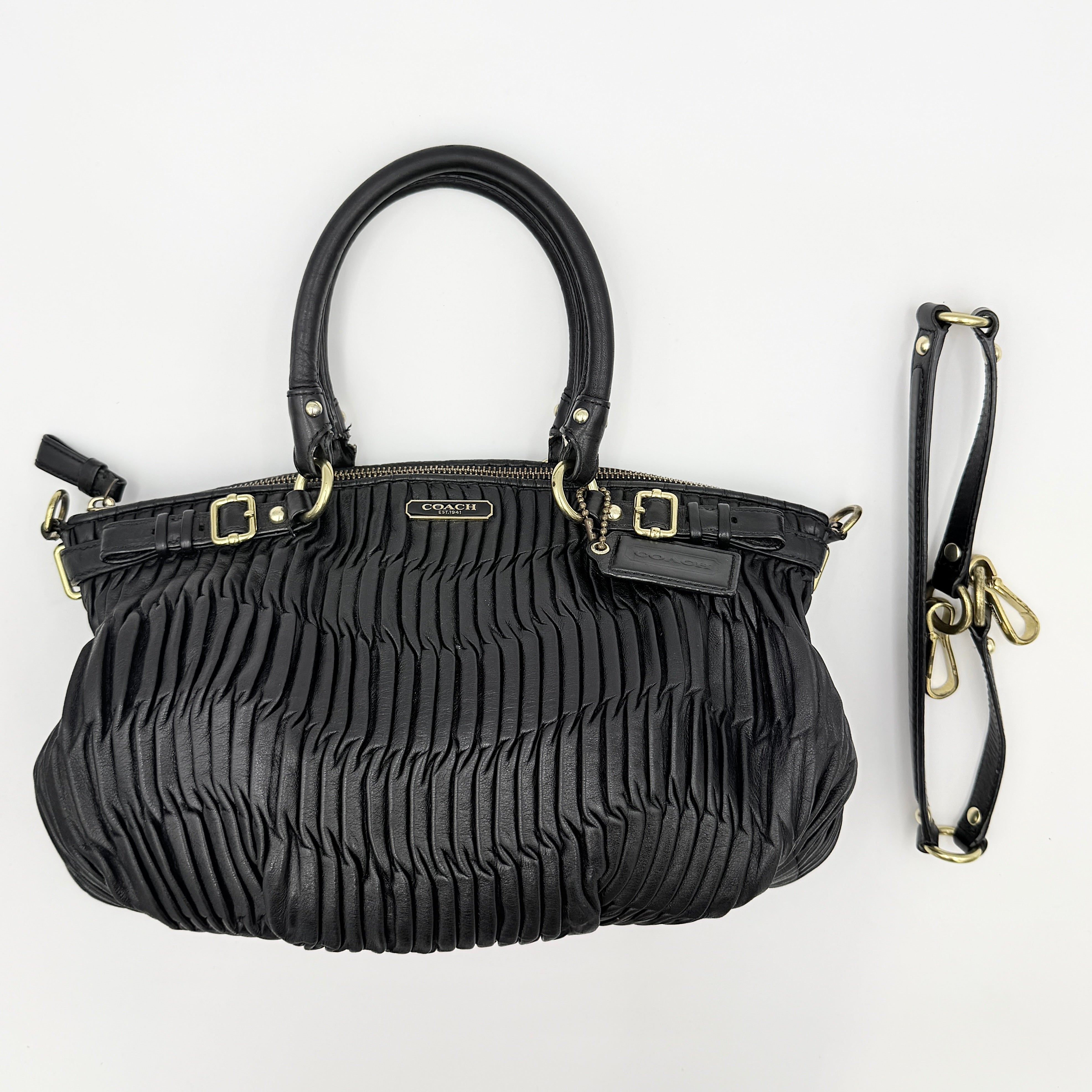 Coach 2Way Signature Madison Shoulder Bag Black