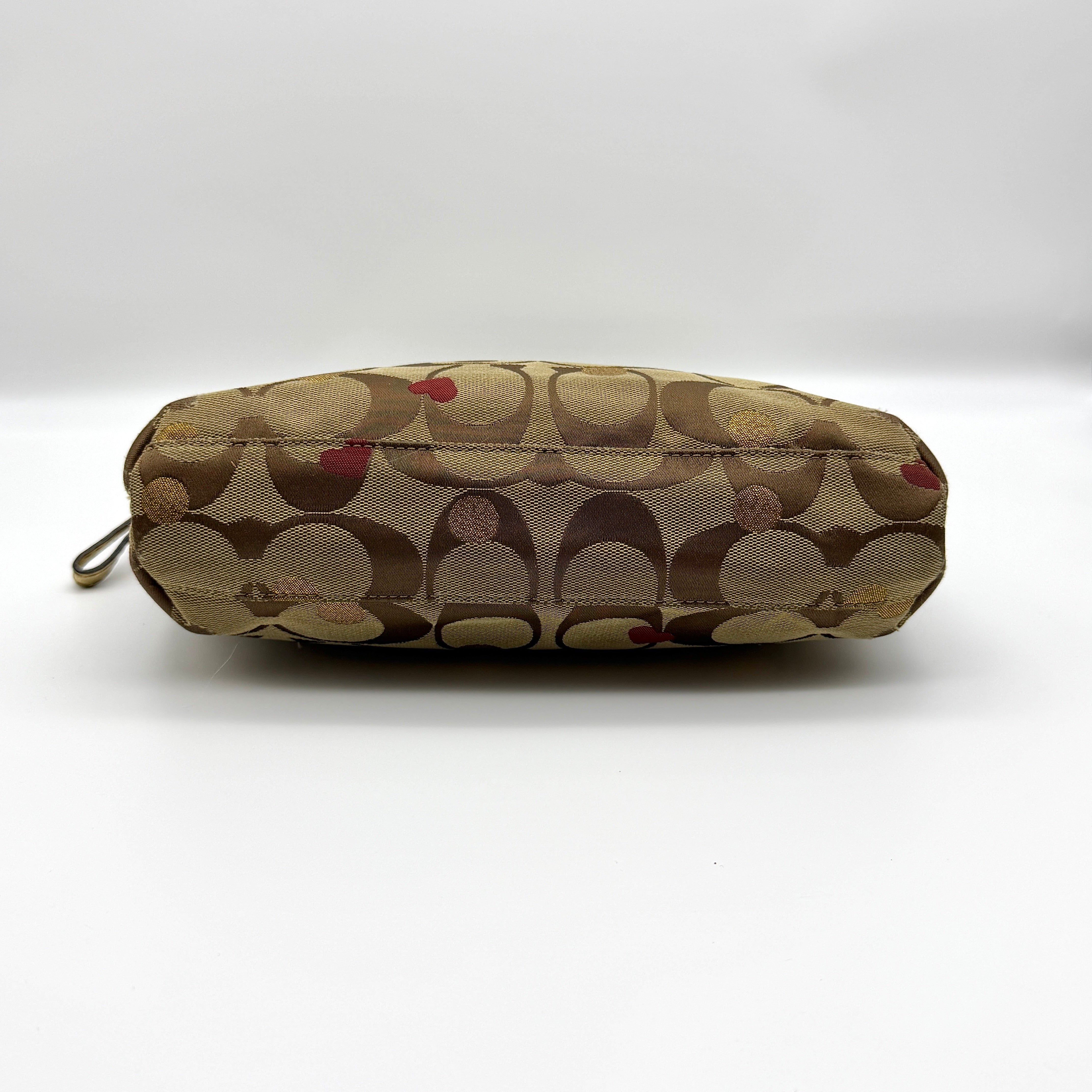 Coach 2Way Signature Heart Shoulder Bag Beige