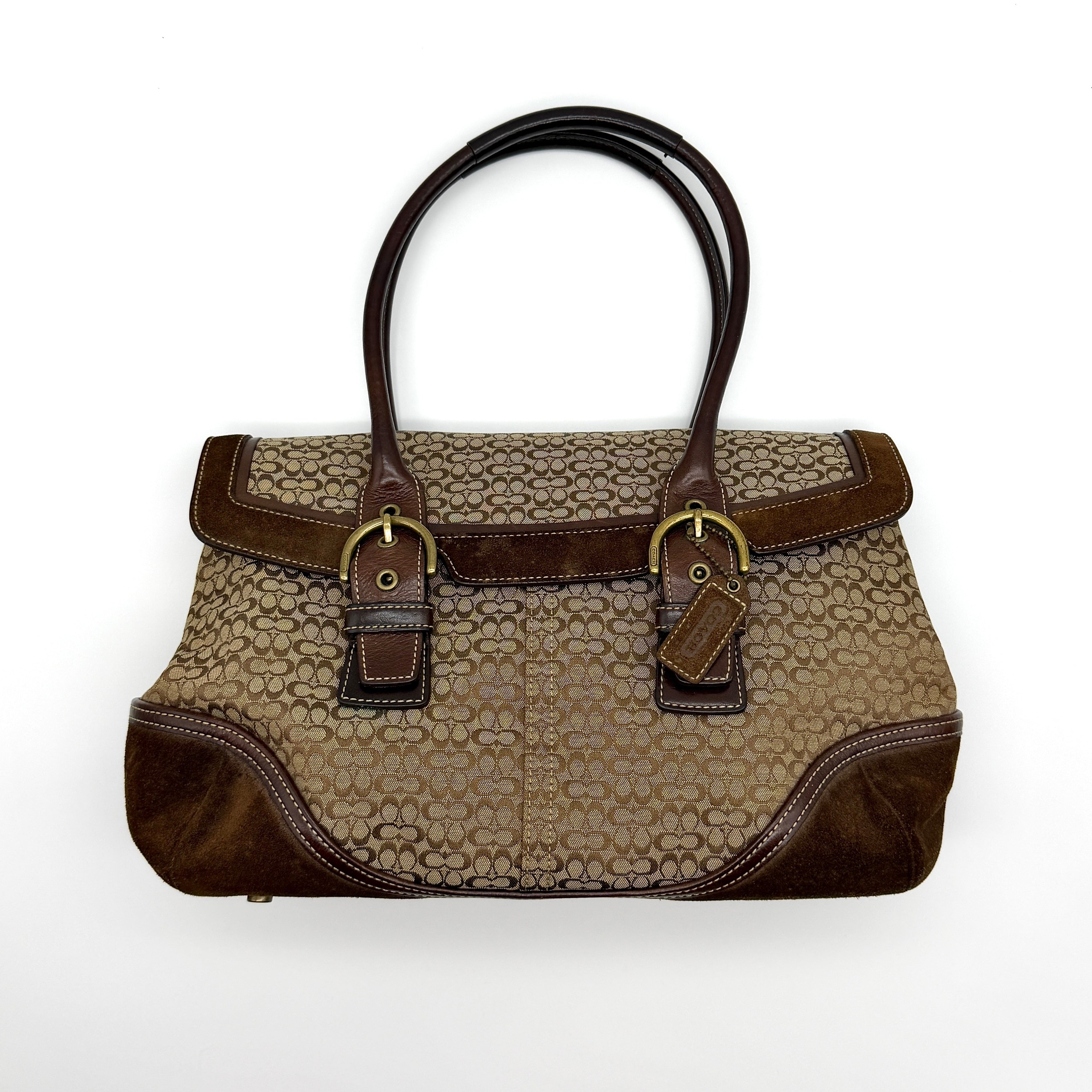 Coach Y2K Signature Soho Hampton Satchel Shoulder Bag Brown