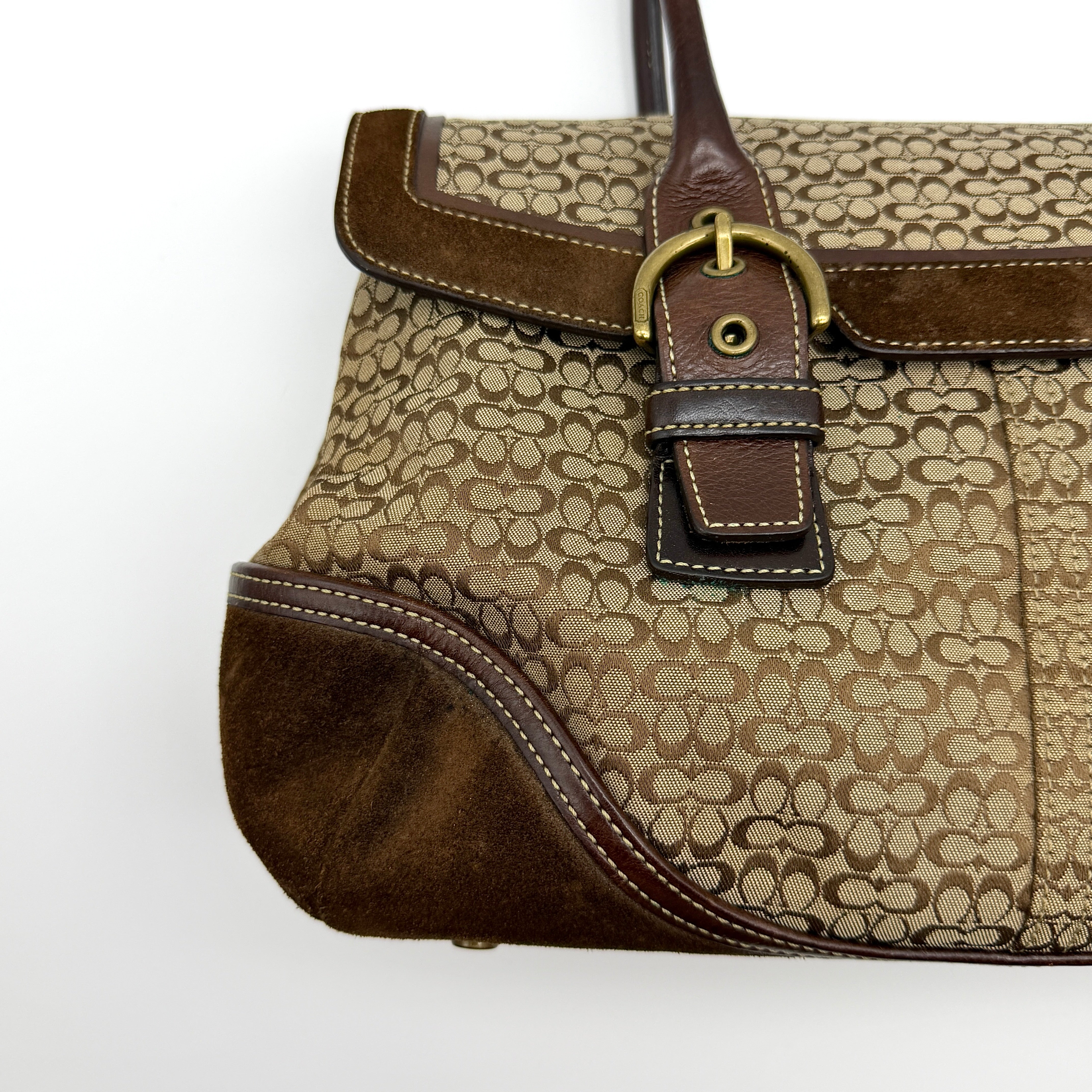 Coach Y2K Signature Soho Hampton Satchel Shoulder Bag Brown