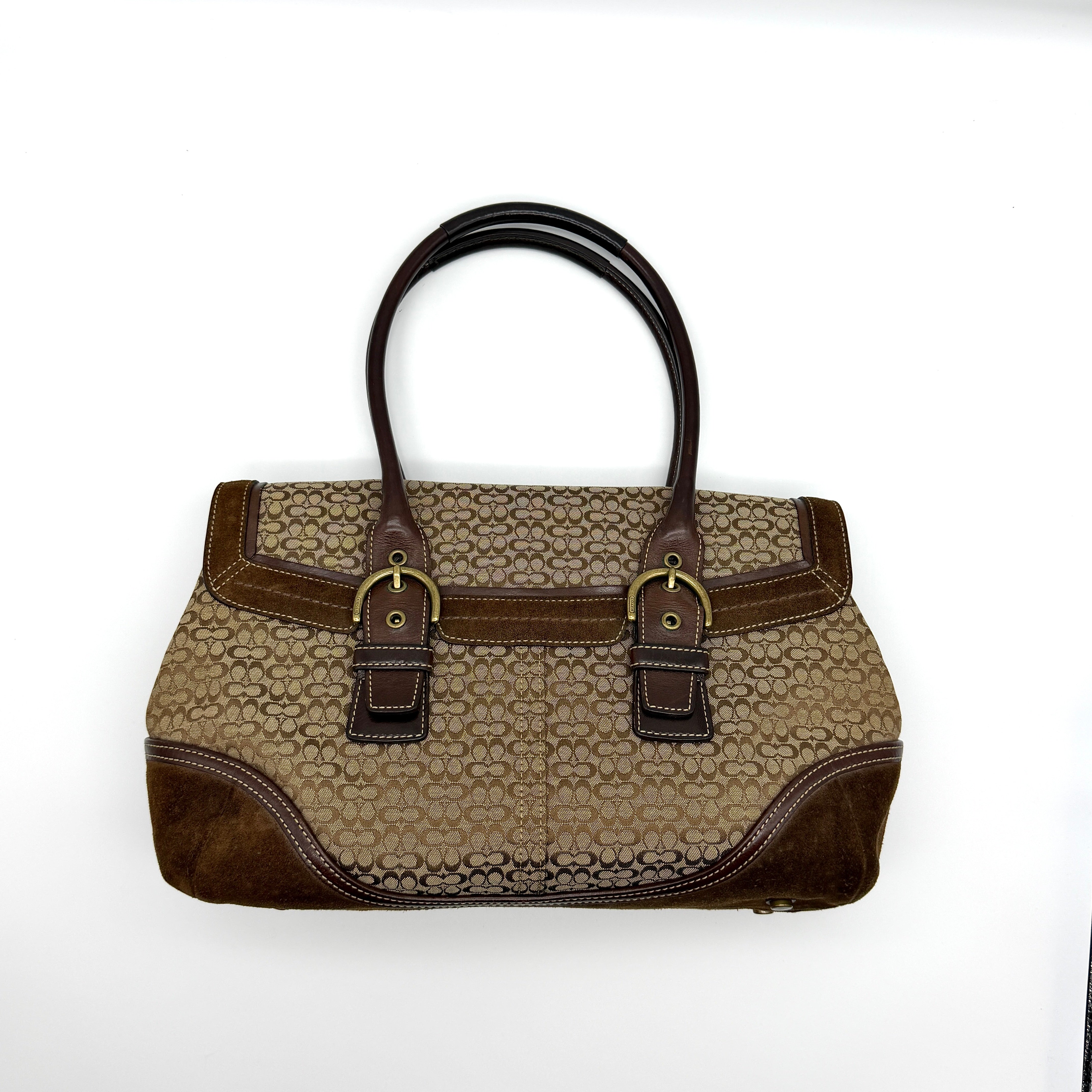 Coach Y2K Signature Soho Hampton Satchel Shoulder Bag Brown