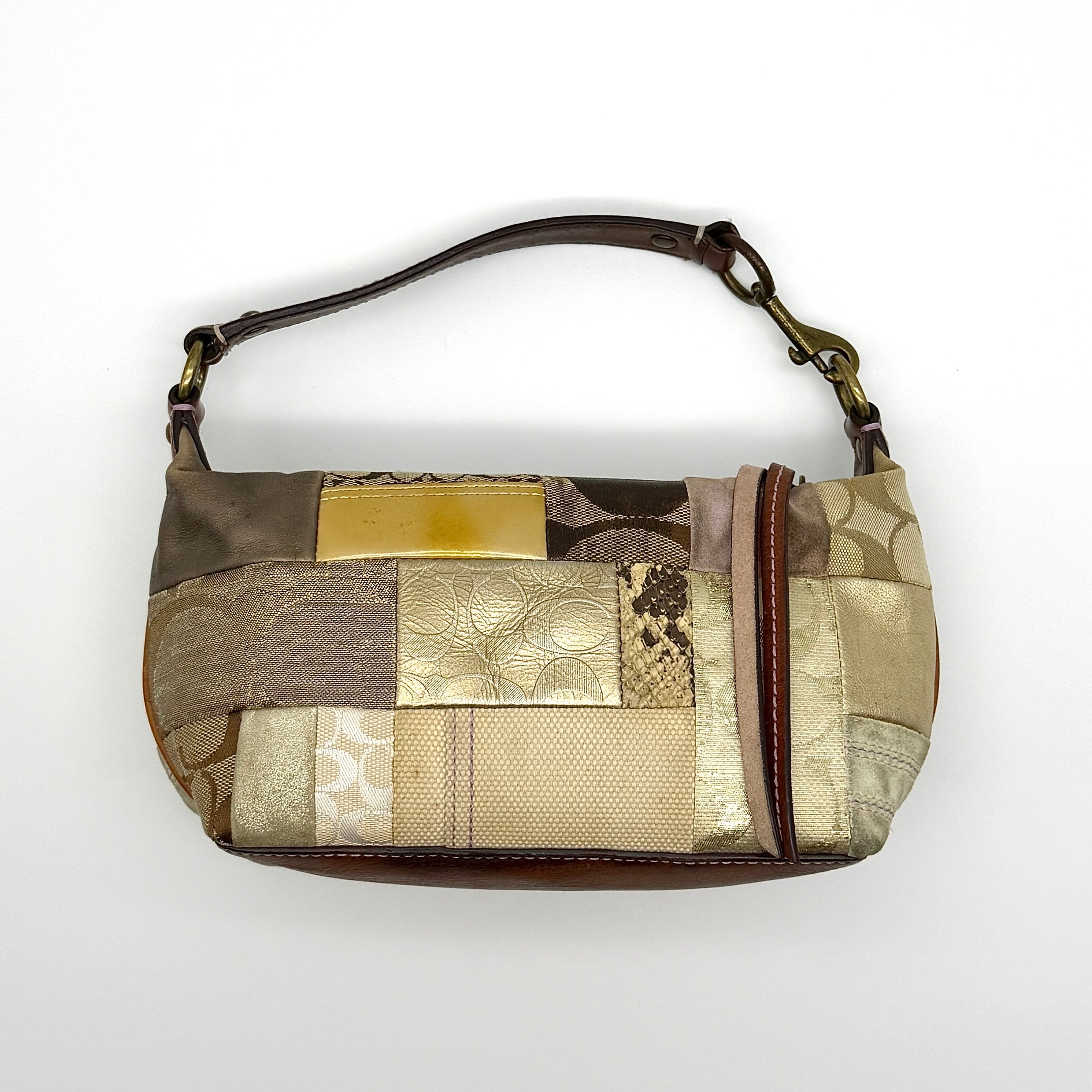 Coach Y2K Signature Mini Hobo Patchwork Shoulder Bag Multicolor