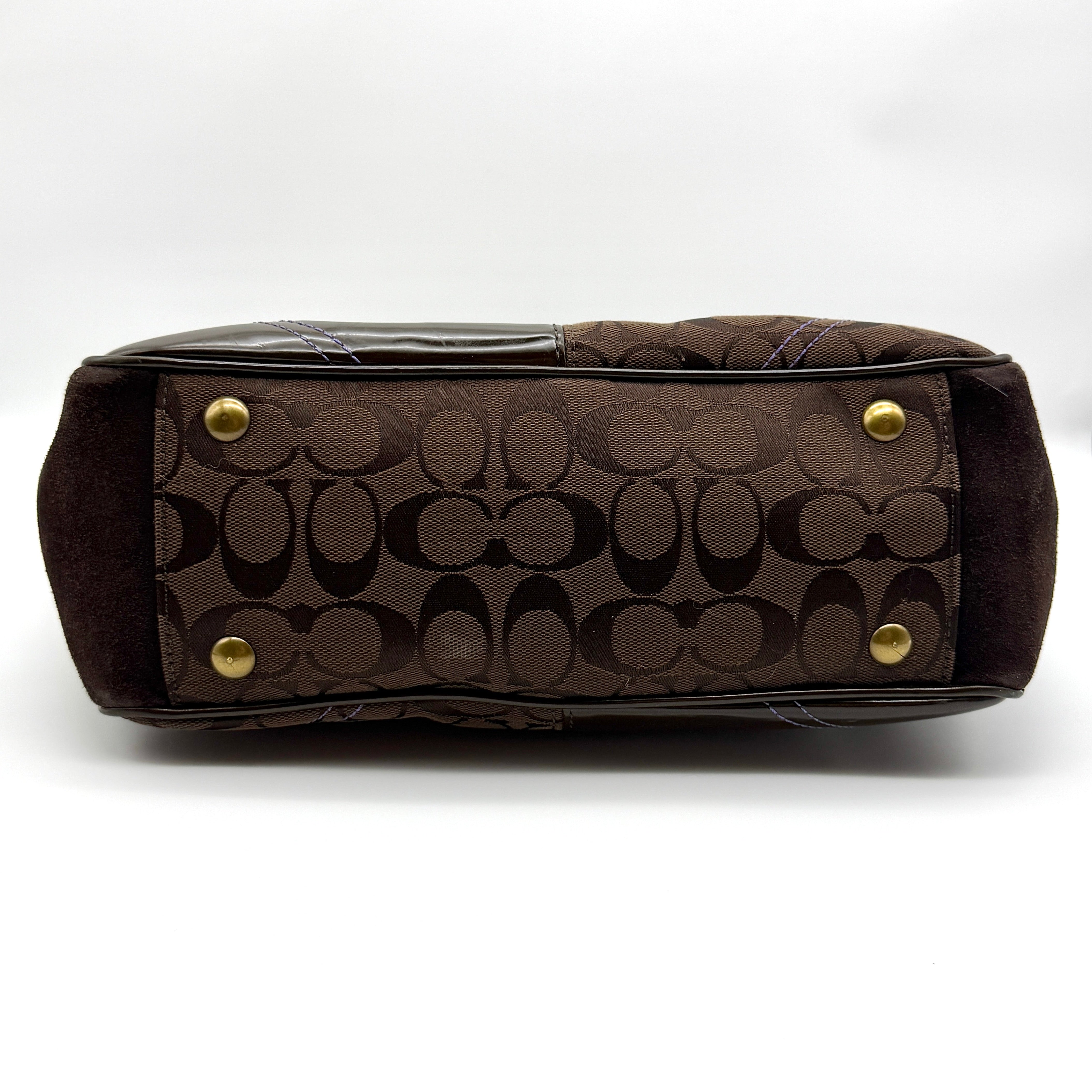 Coach Y2K Signature Patchwork Tote Bag Multi-Brown