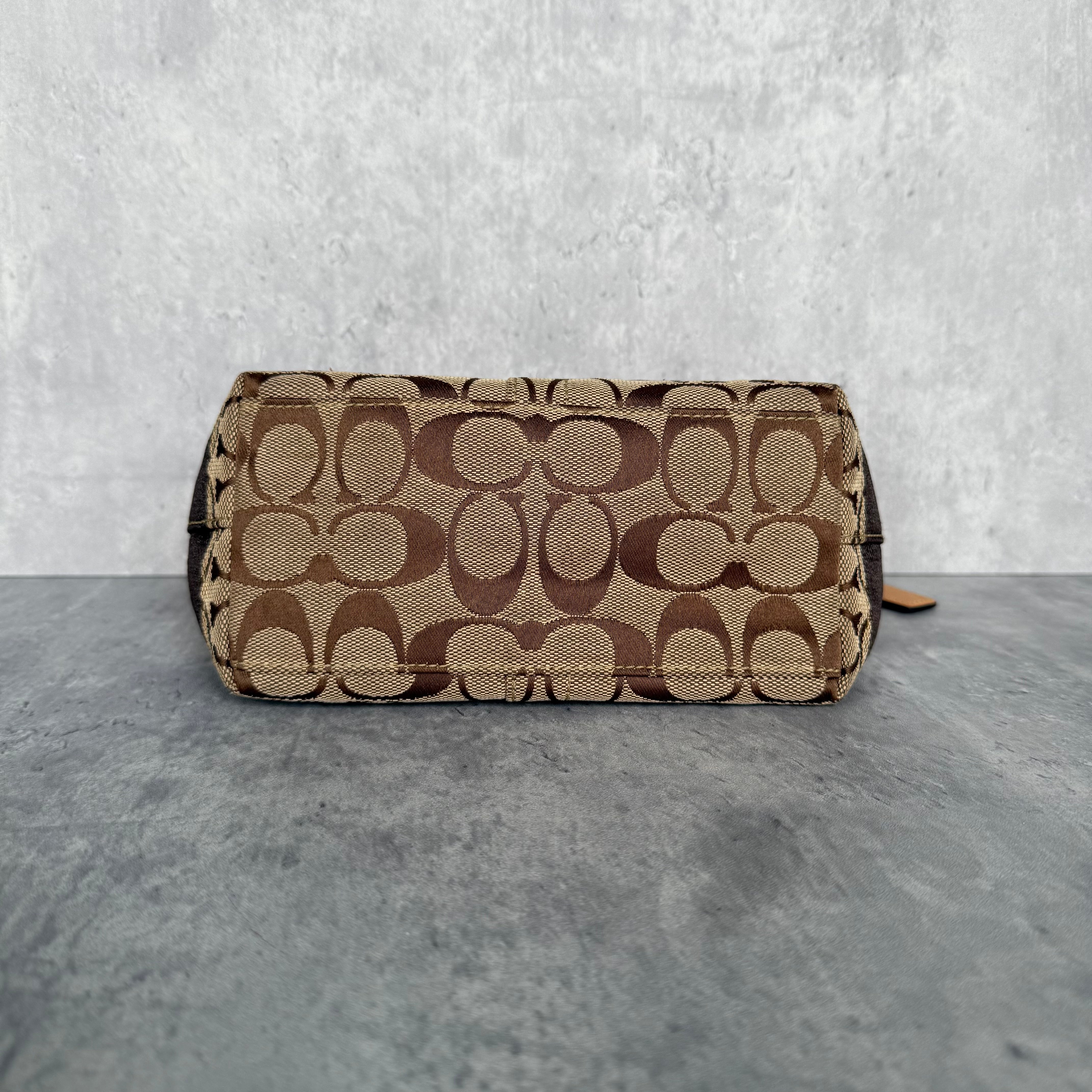 Coach Signature Stripe Mini Hobo ShoulderBag Beige/Brown