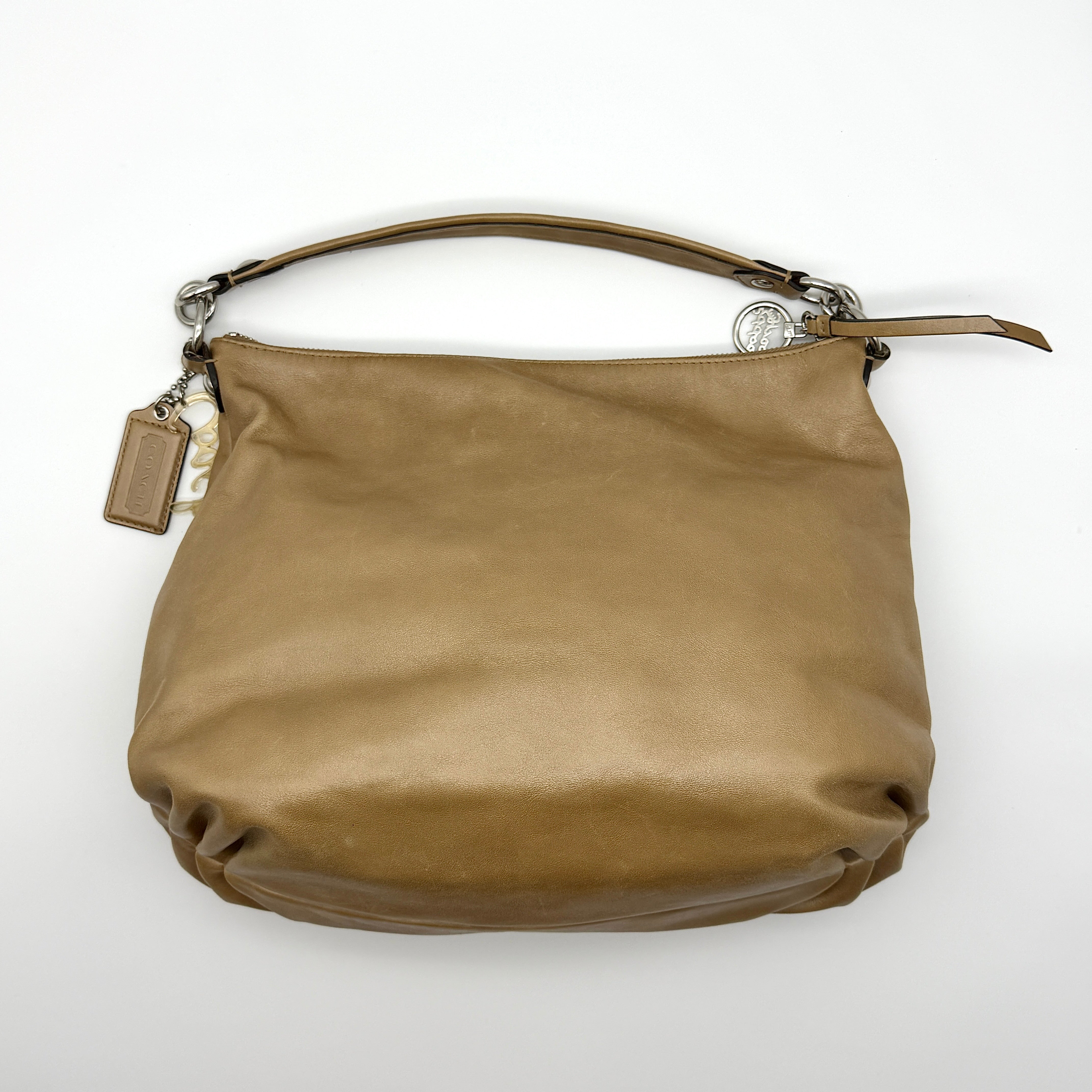 Coach 2Way Signature Poppy Shoulder Bag Beige