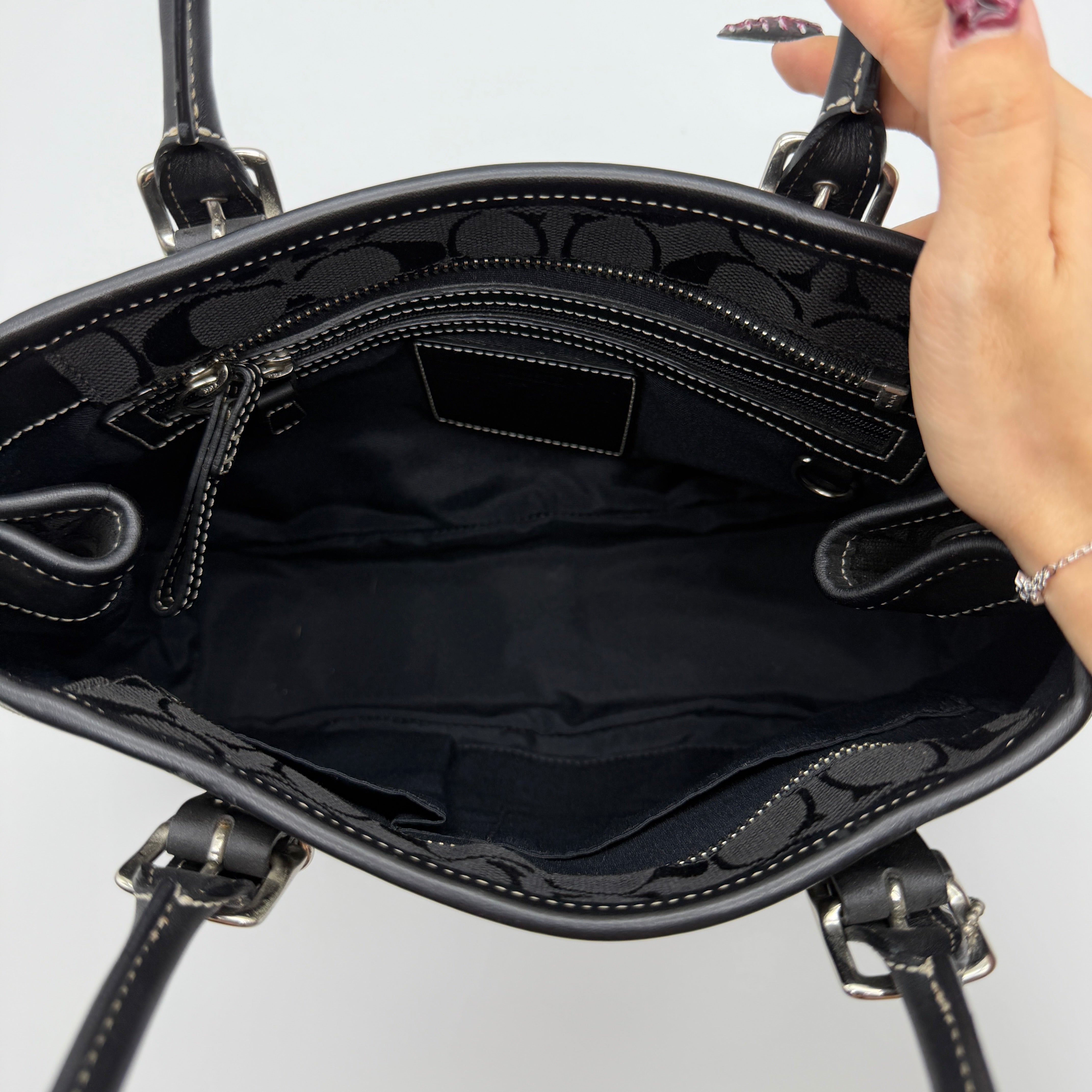 Coach Signature Hampton Carryall Shoulder Bag Black