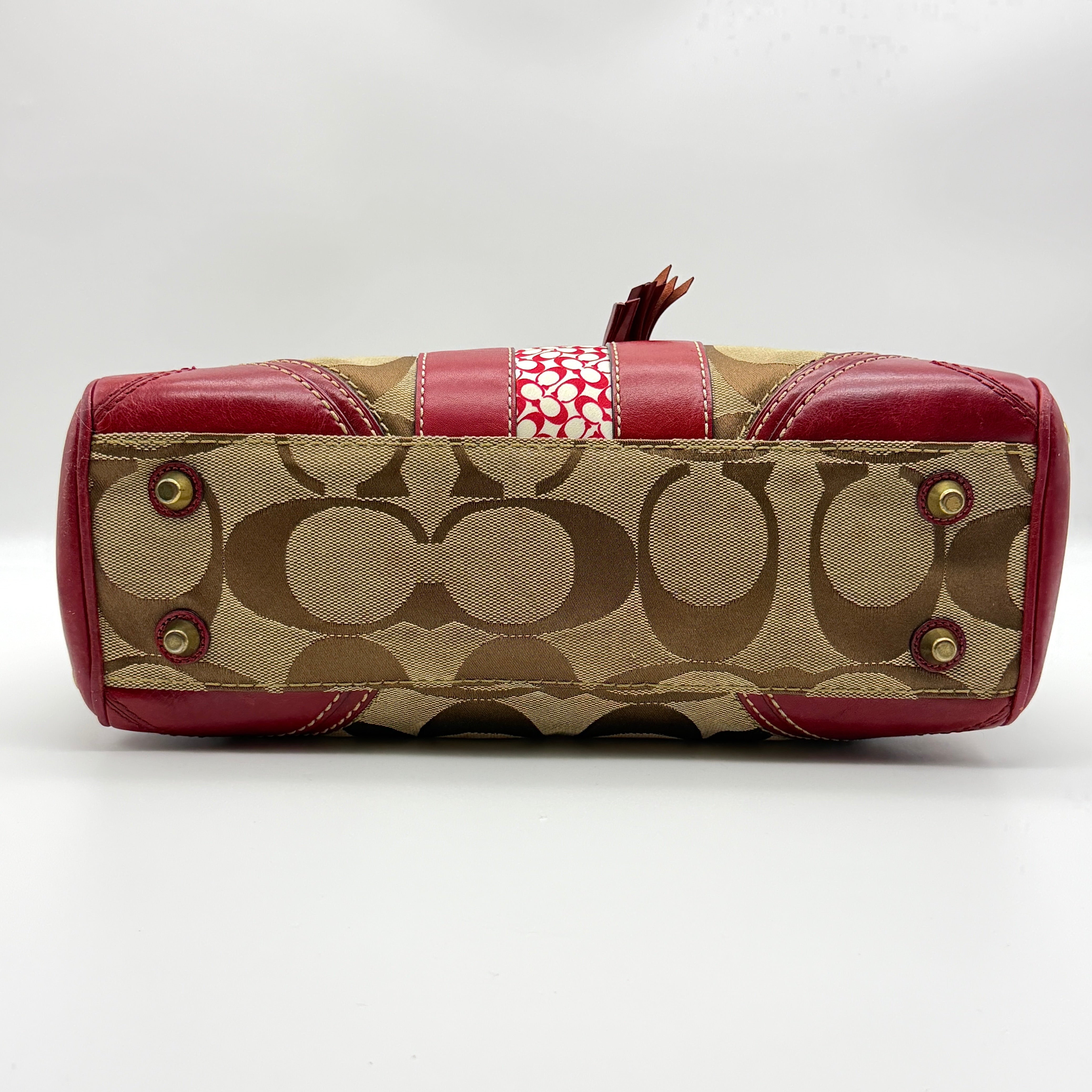 Coach Signature Hampton Carryall Shoulder Bag Red/Beige