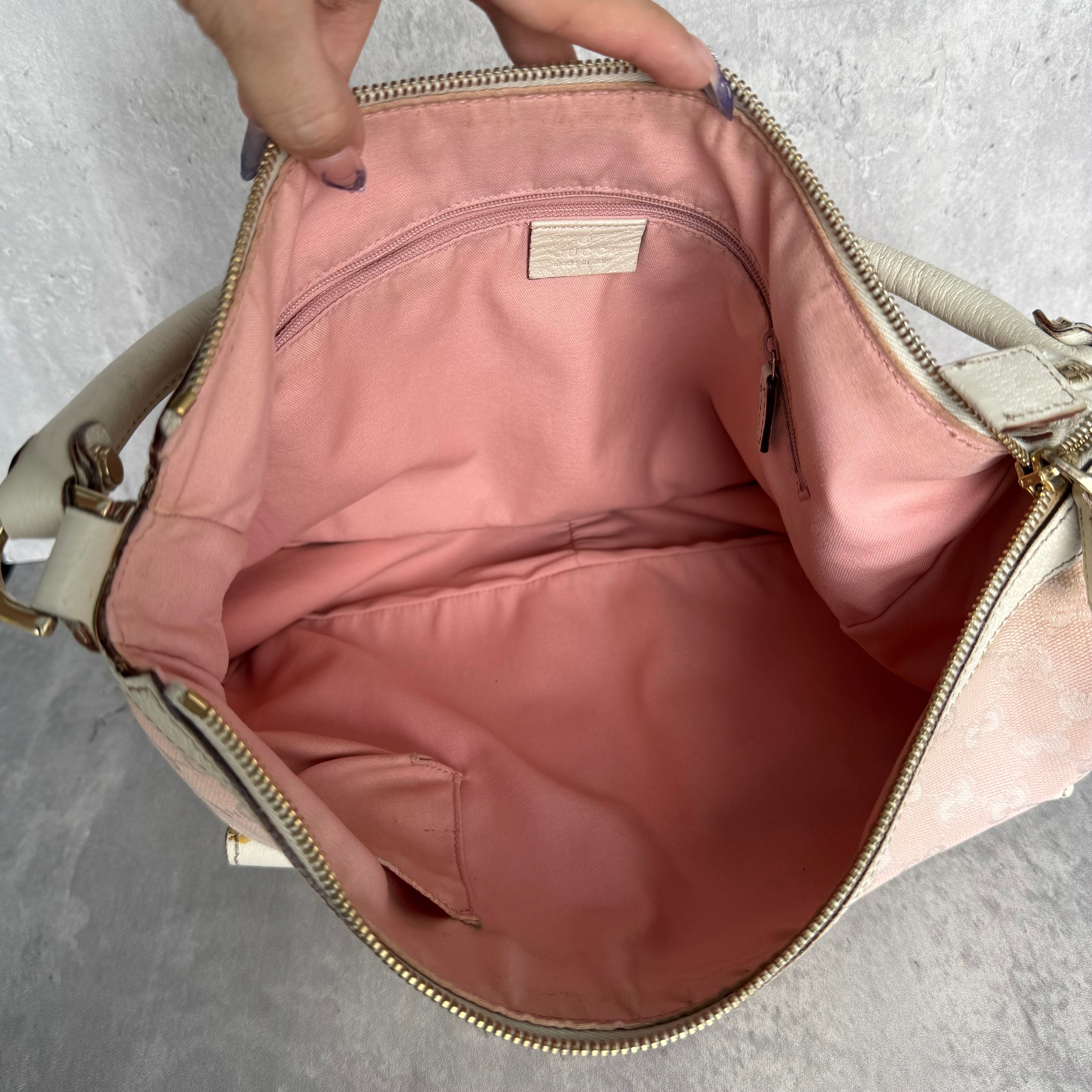 Gucci GG Monogram Hobo Shoulder Bag Pink