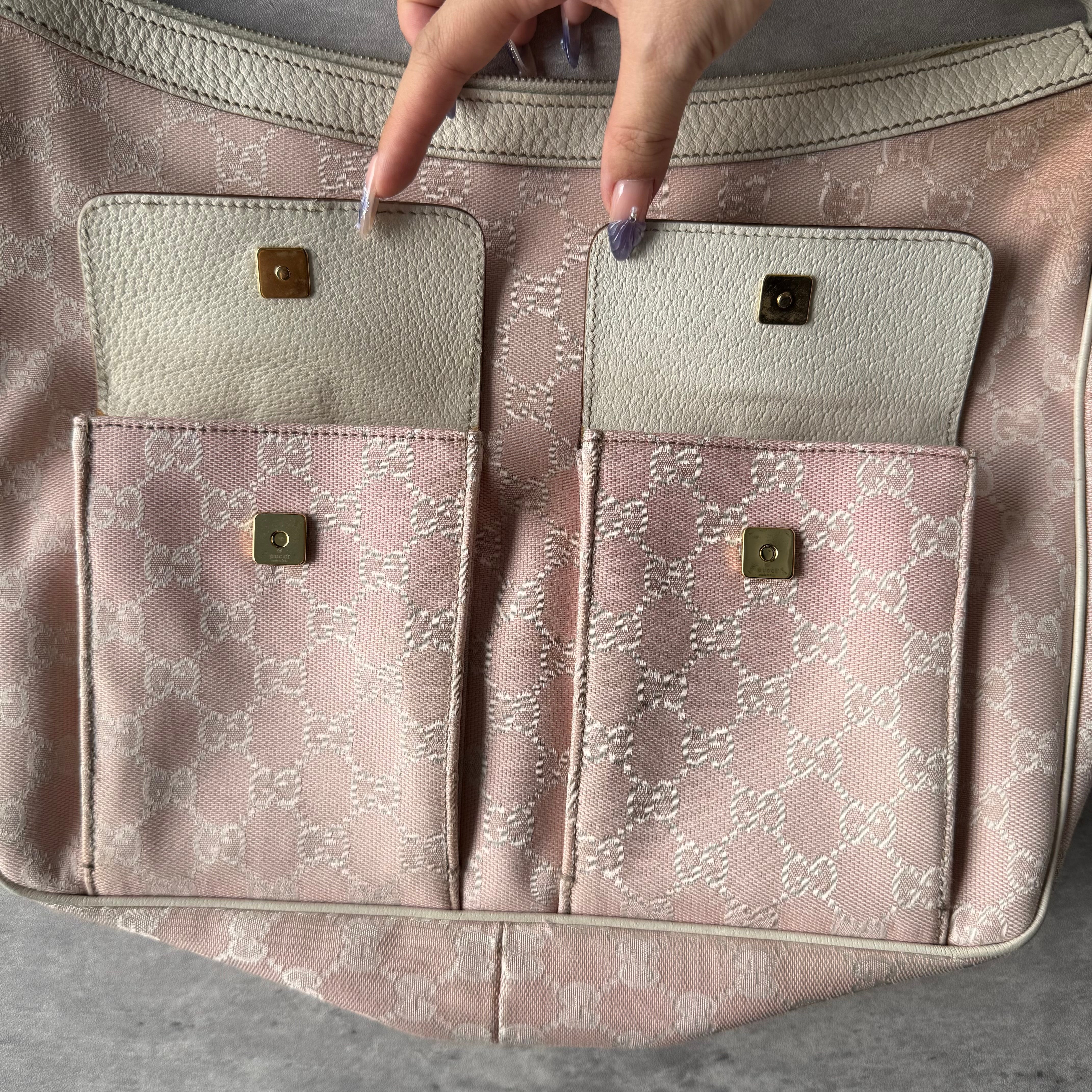 Gucci GG Monogram Hobo Shoulder Bag Pink