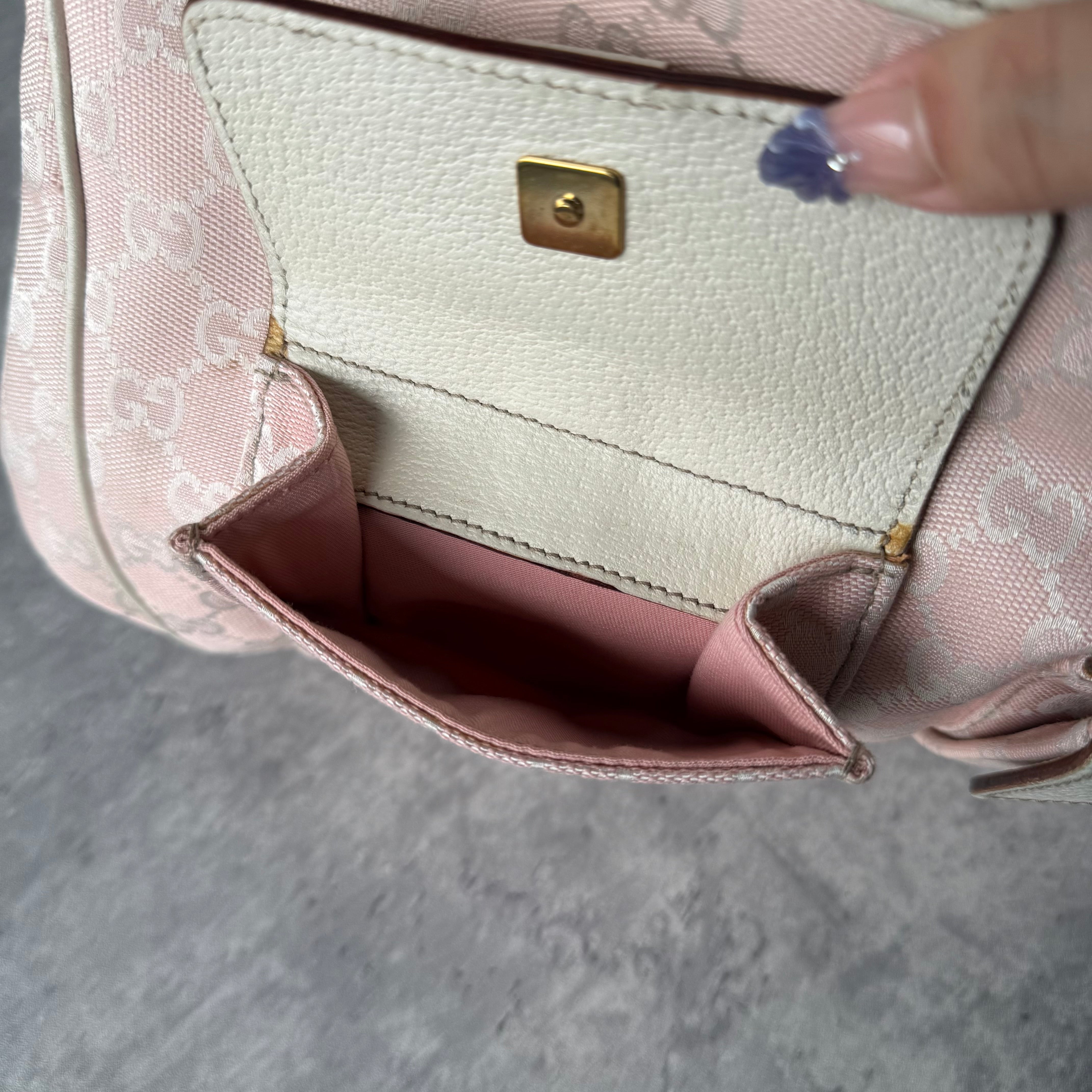 Gucci GG Monogram Hobo Shoulder Bag Pink