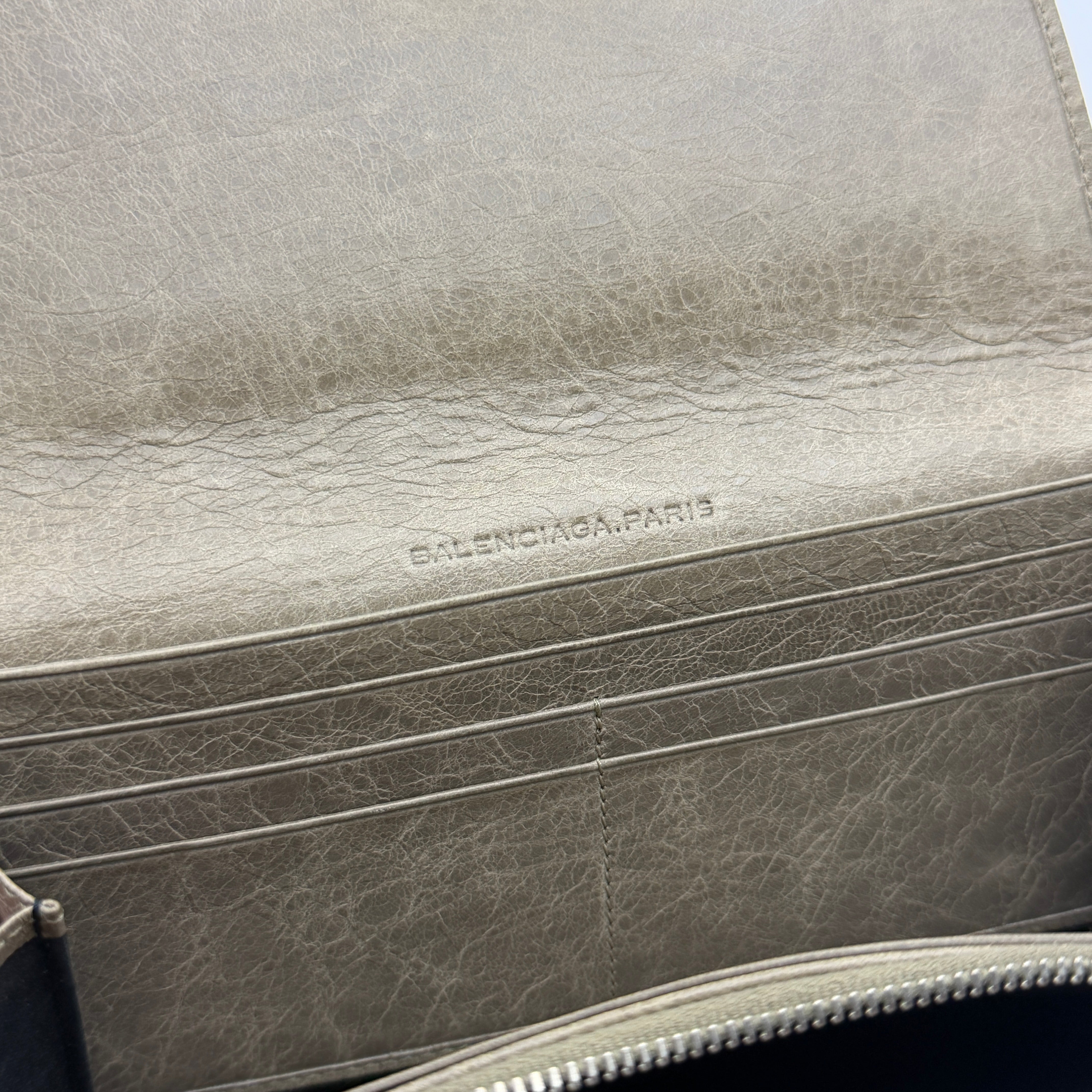 Balenciaga Agneau City Long Wallet Grey