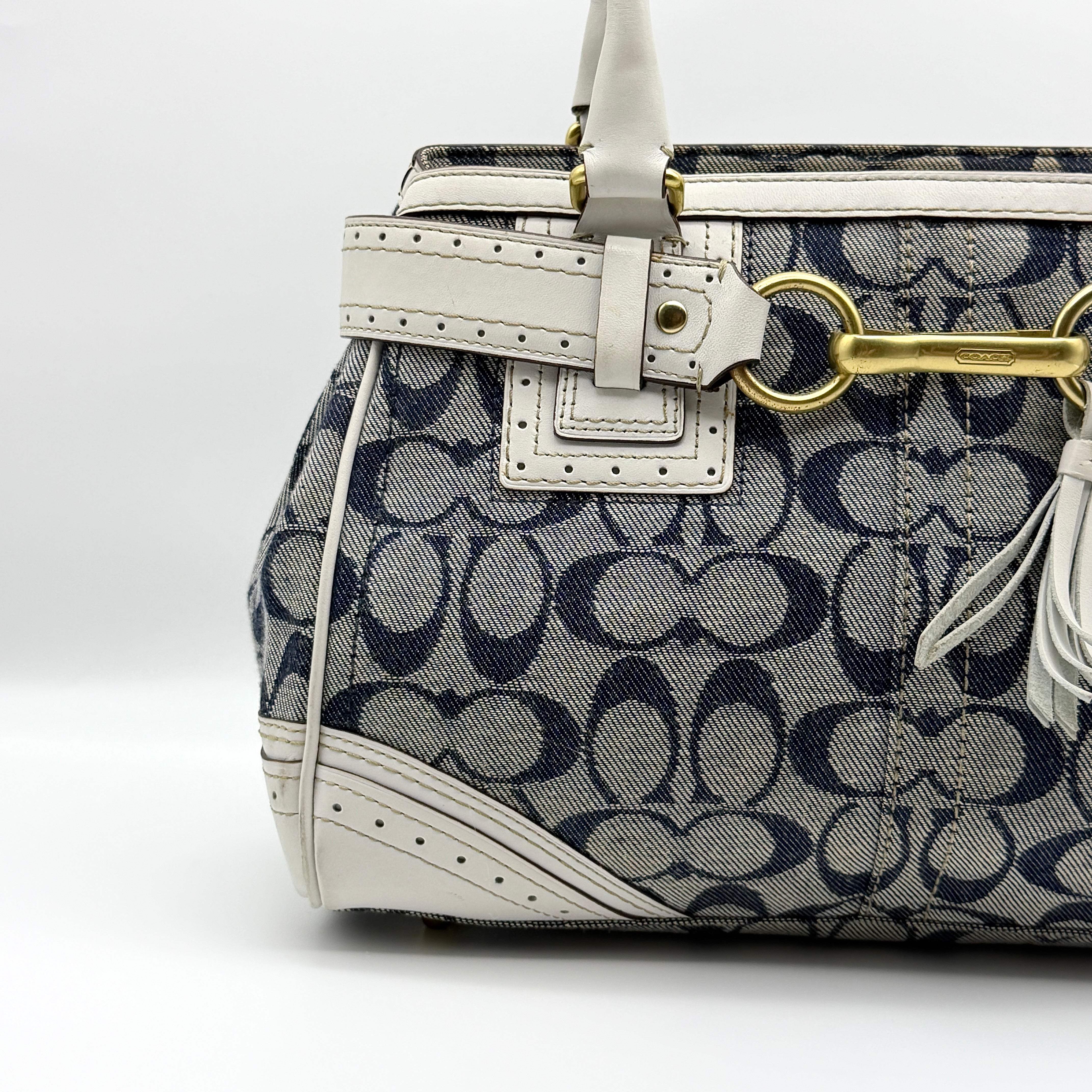 Coach Signature Denim Hampton Carryall Shoulder Bag