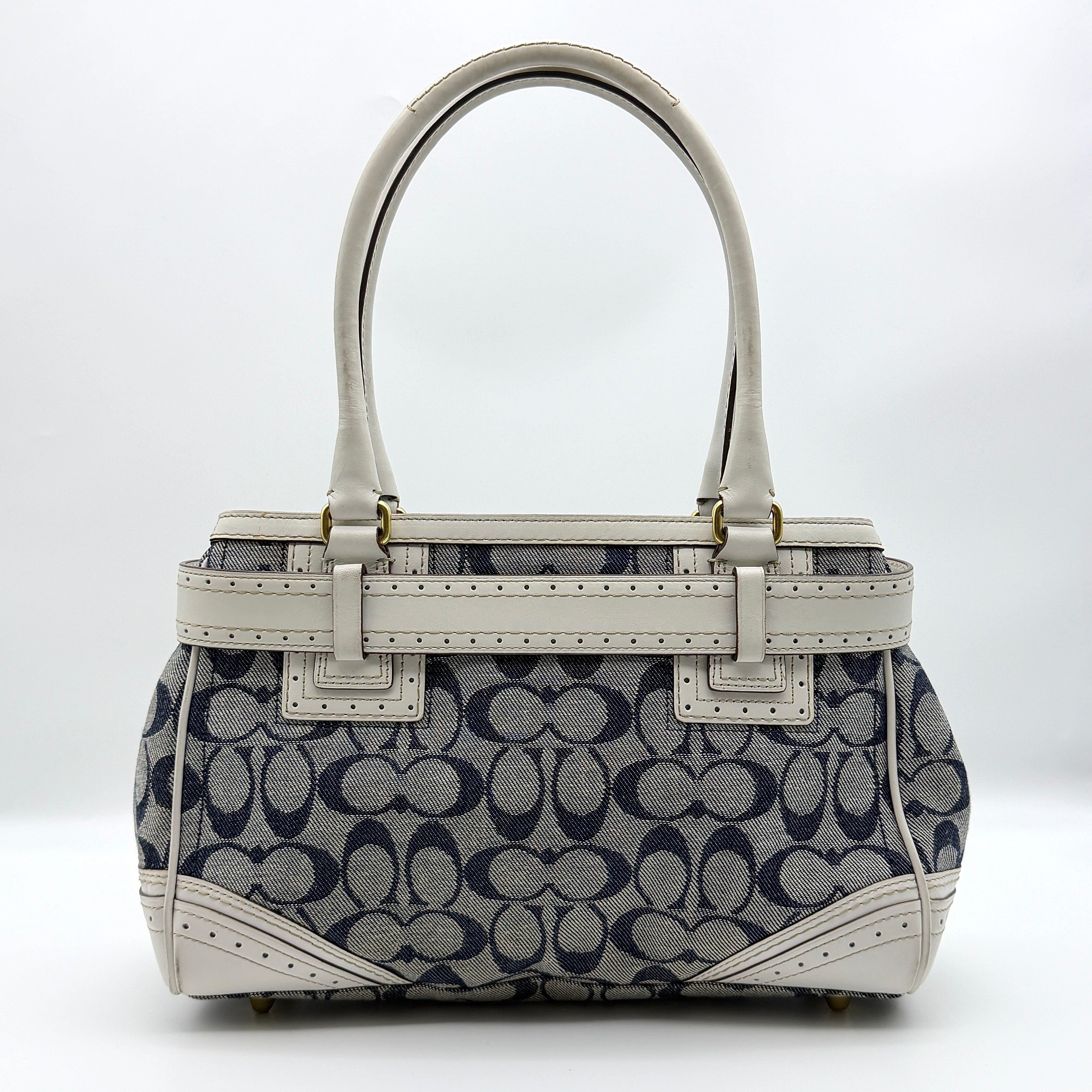 Coach Signature Denim Hampton Carryall Shoulder Bag