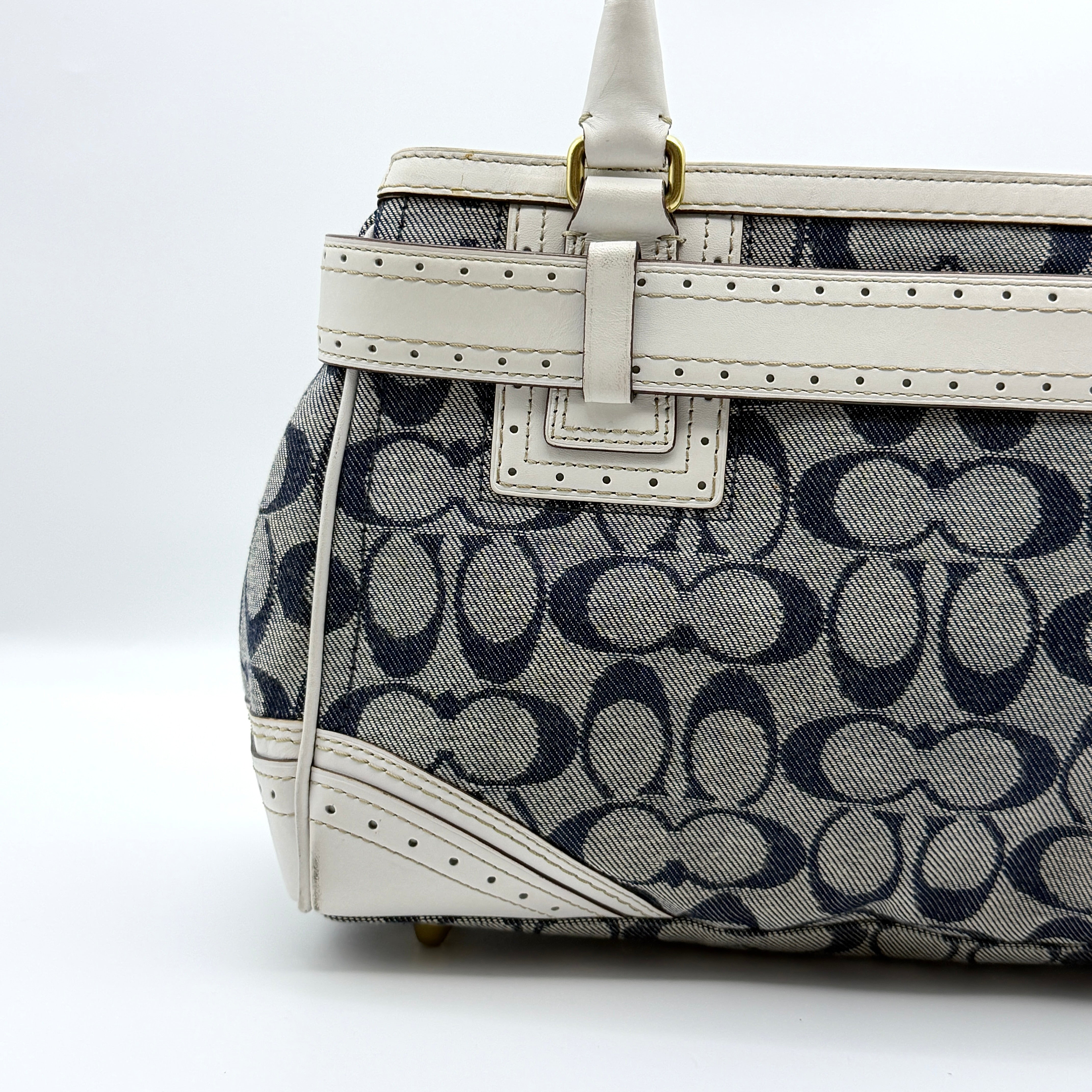 Coach Signature Denim Hampton Carryall Shoulder Bag