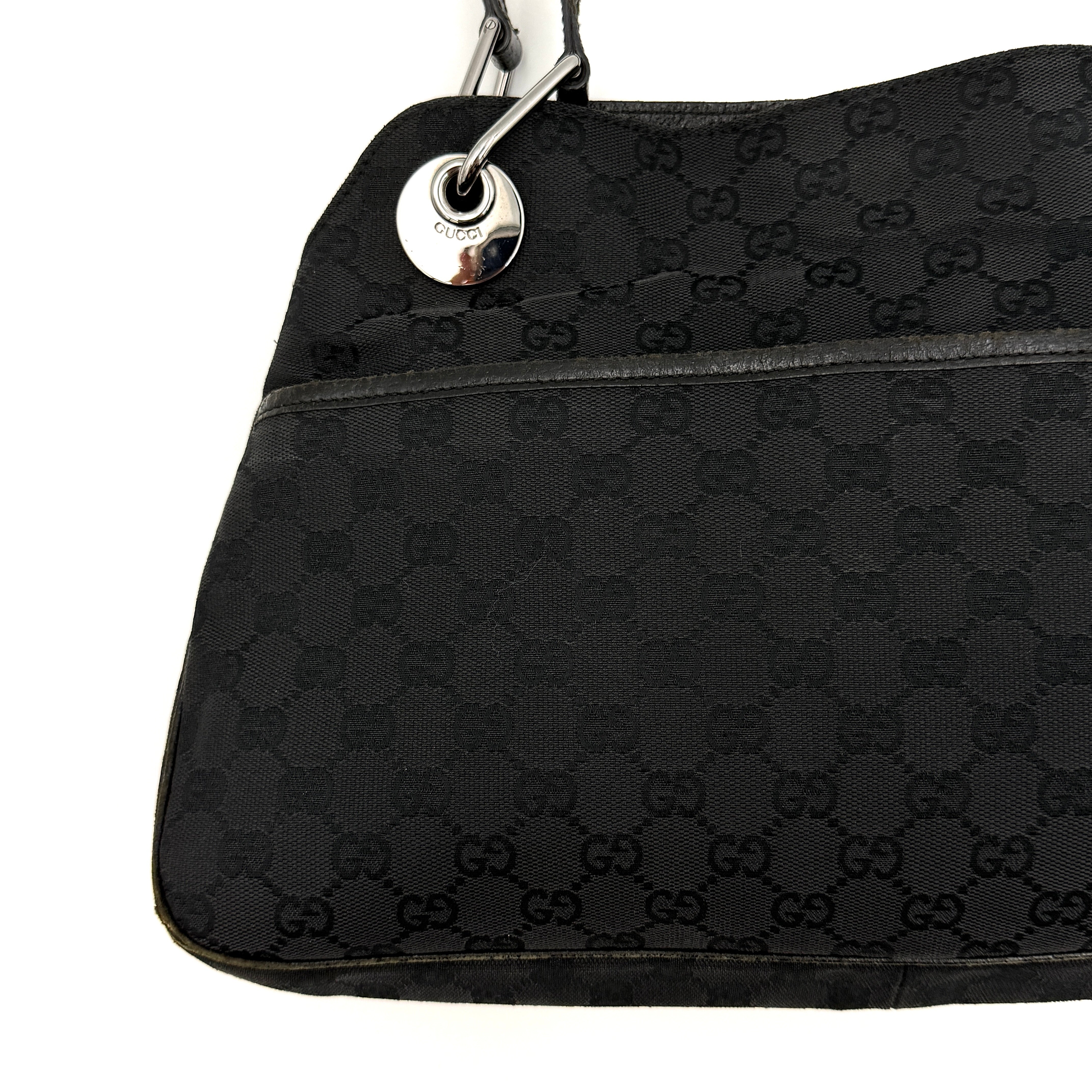 Gucci GG Monogram Shoulder Bag Black
