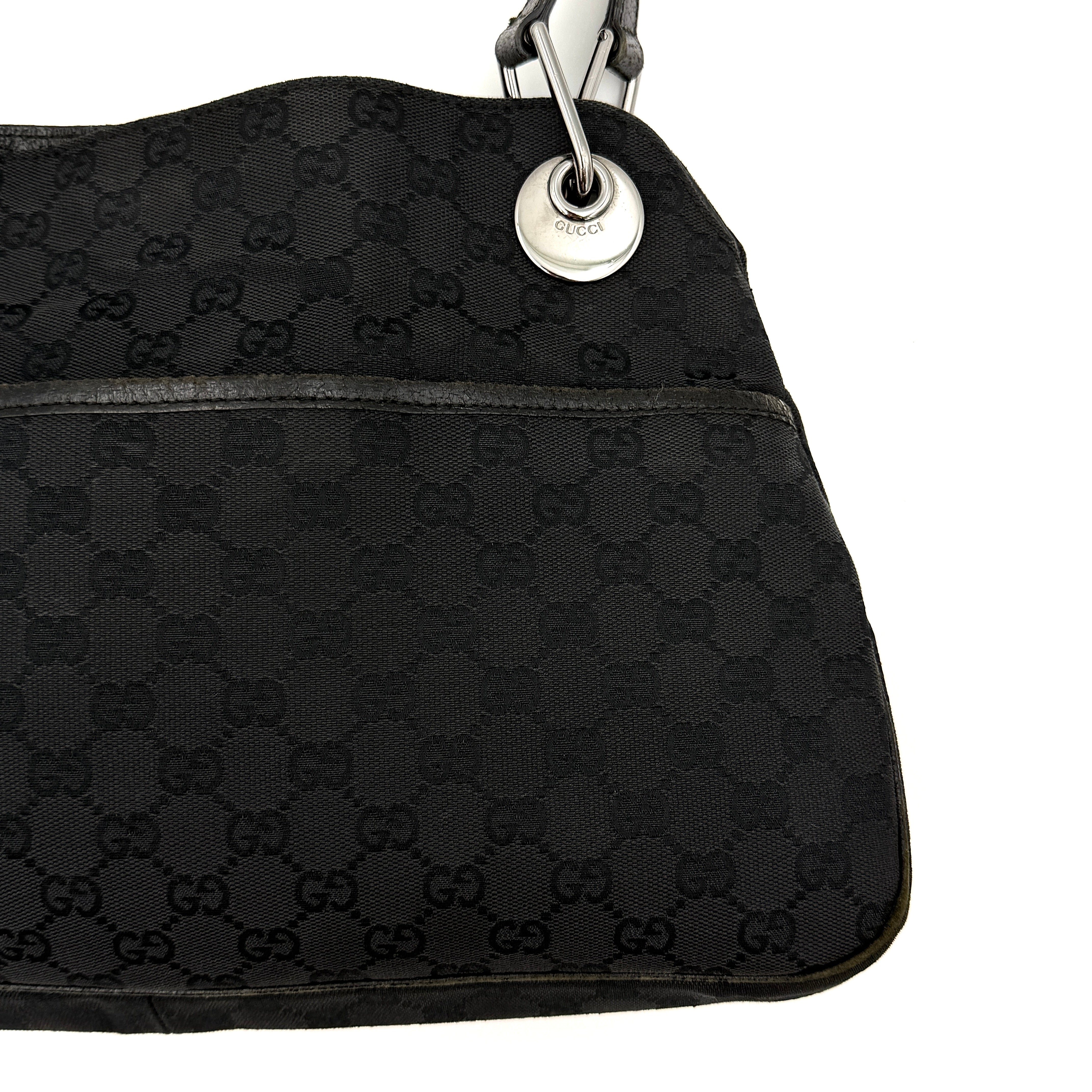 Gucci GG Monogram Shoulder Bag Black