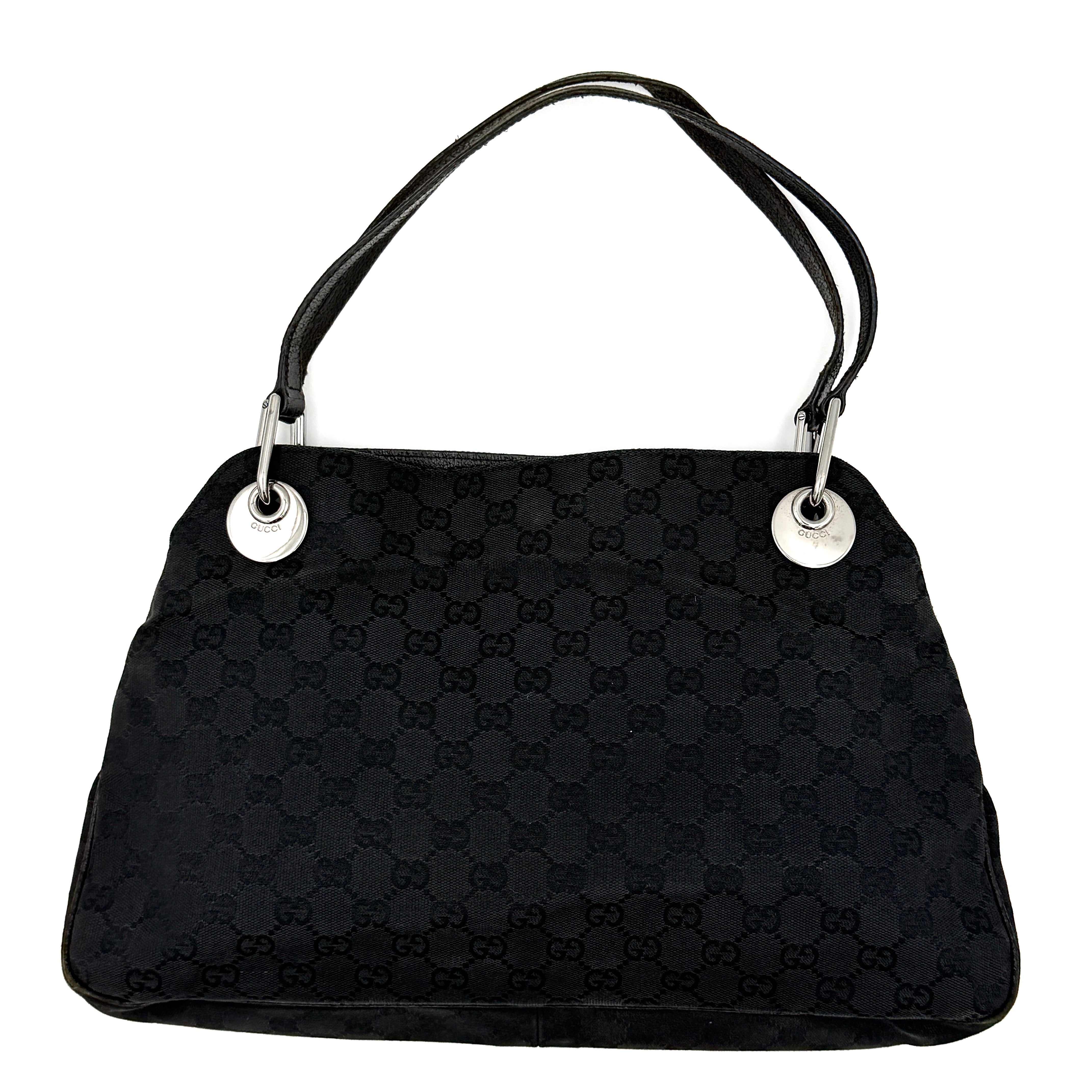 Gucci GG Monogram Shoulder Bag Black