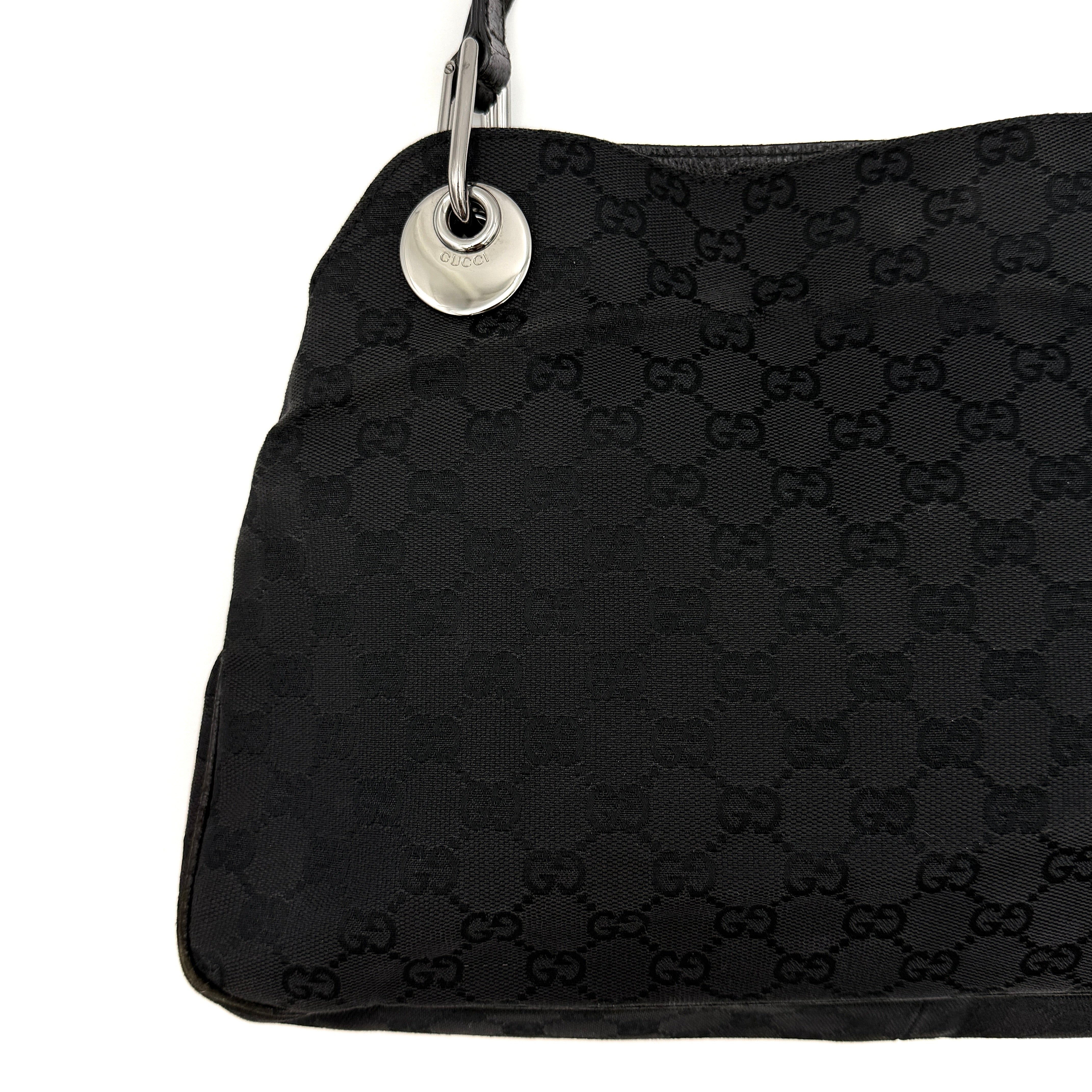 Gucci GG Monogram Shoulder Bag Black