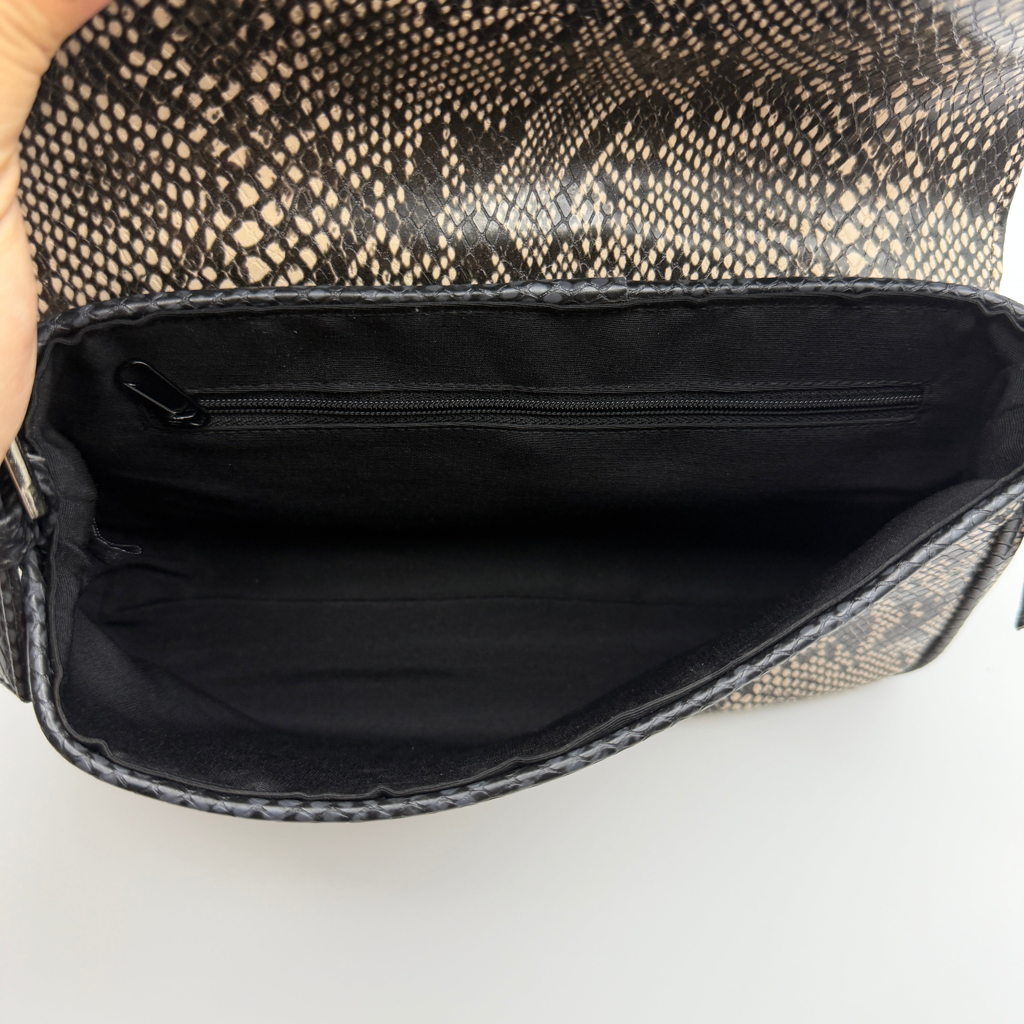 Guess Y2K Floral Embroidered Snakeprint Baguette Bag Multicolor