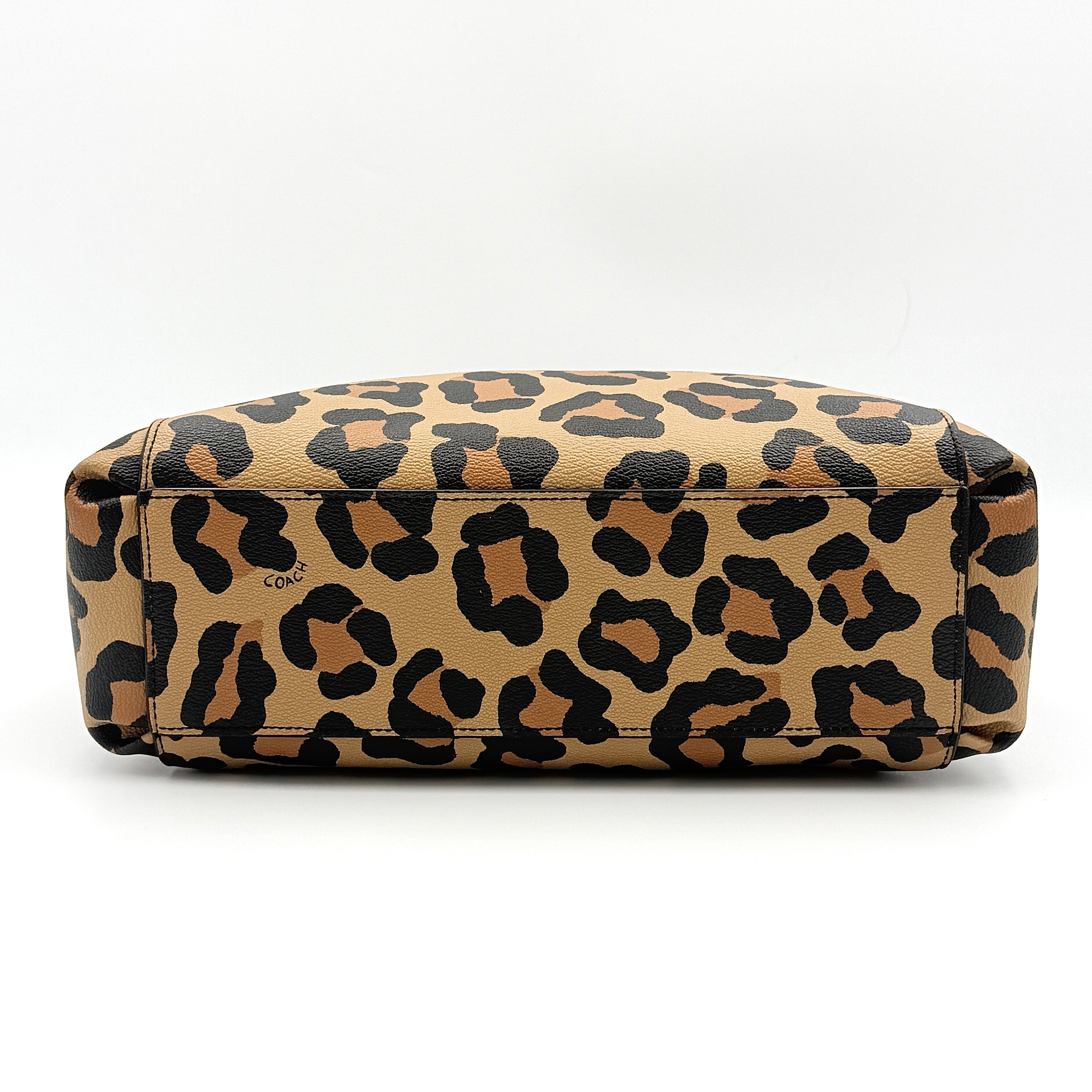 Coach 2Way Signature Leopard Christie Carryall Shoulder Bag Brown/Black